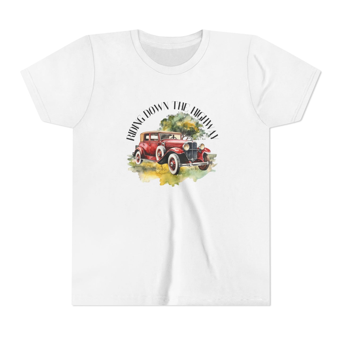 Adventure Awaits: Classic Car Youth Short Sleeve Tee