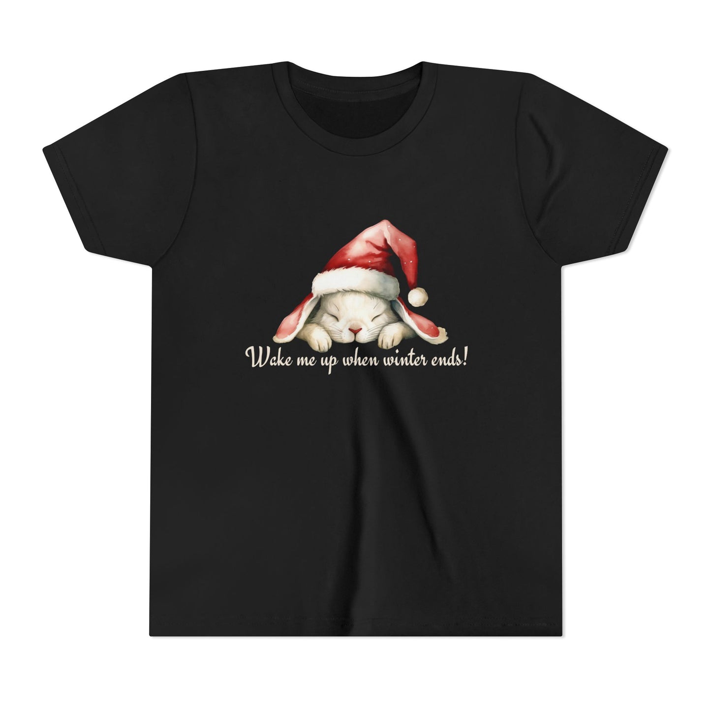 Adorable Santa Bunny Youth Tee for Christmas - Perfect Gift for Kids
