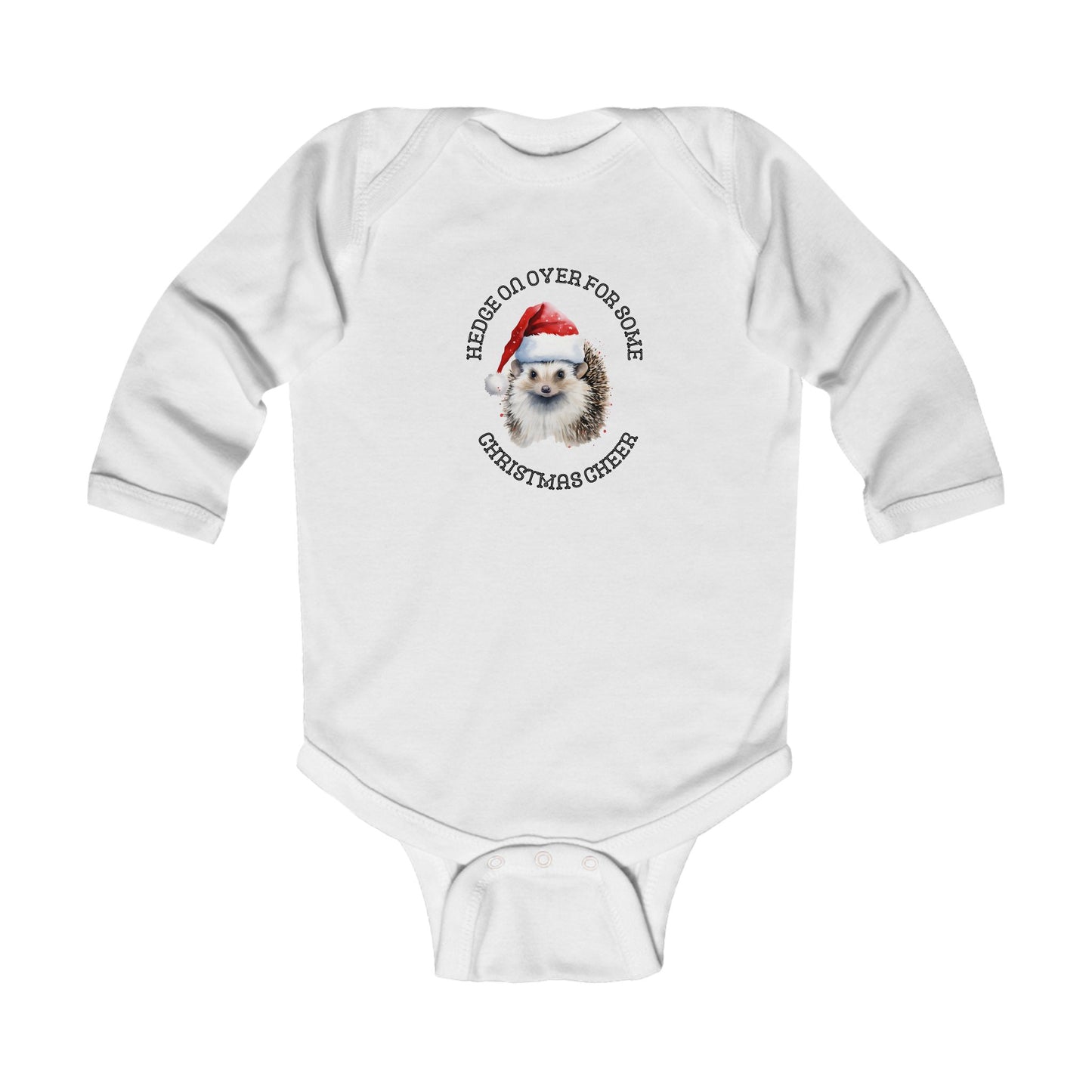 Adorable Christmas Hedgehog Infant Long Sleeve Bodysuit