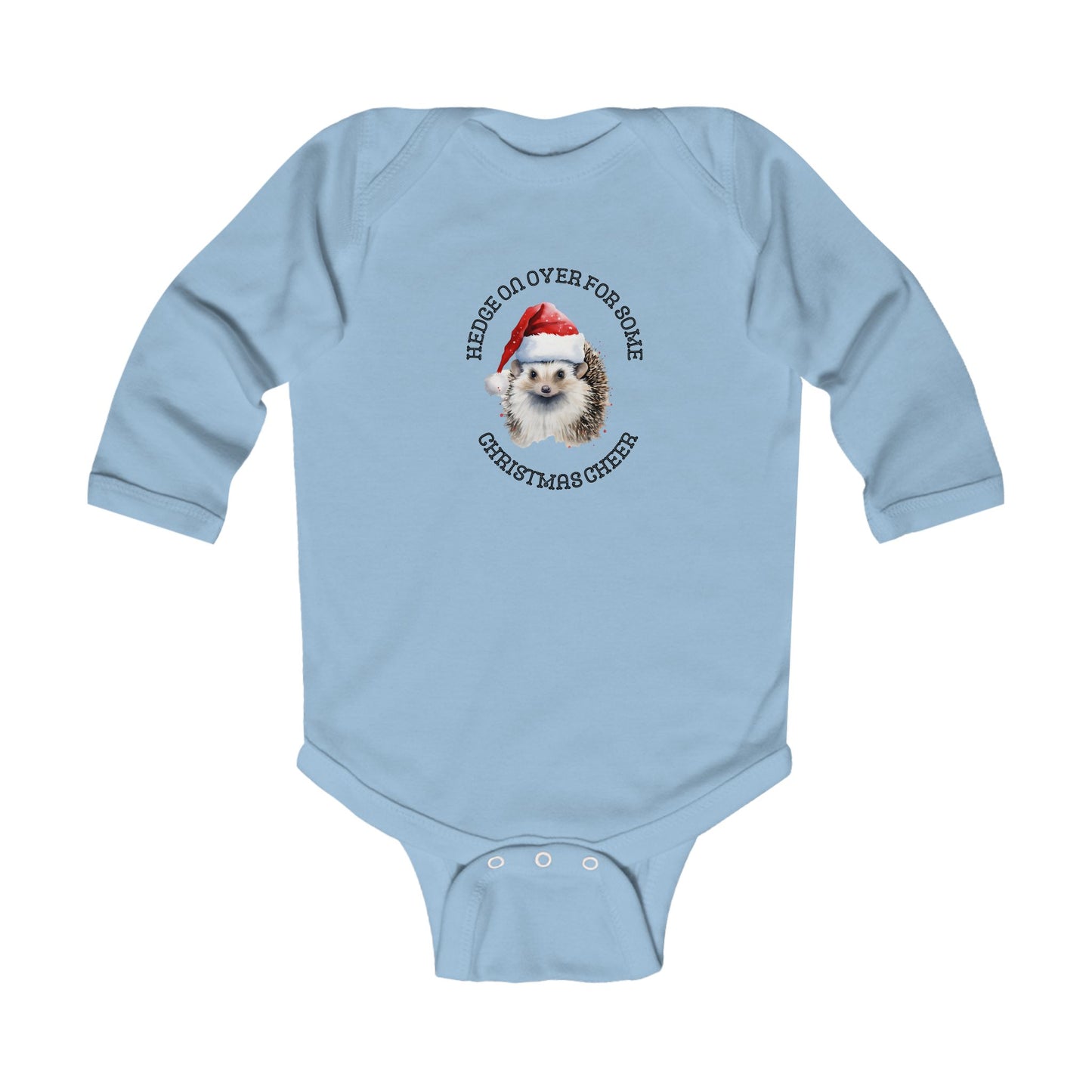 Adorable Christmas Hedgehog Infant Long Sleeve Bodysuit