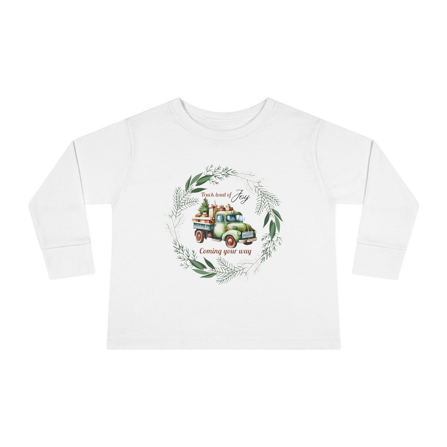 Truck Load of Joy Coming Your Way - Youth Long Sleeve Tee - Holiday Kids Fashion
