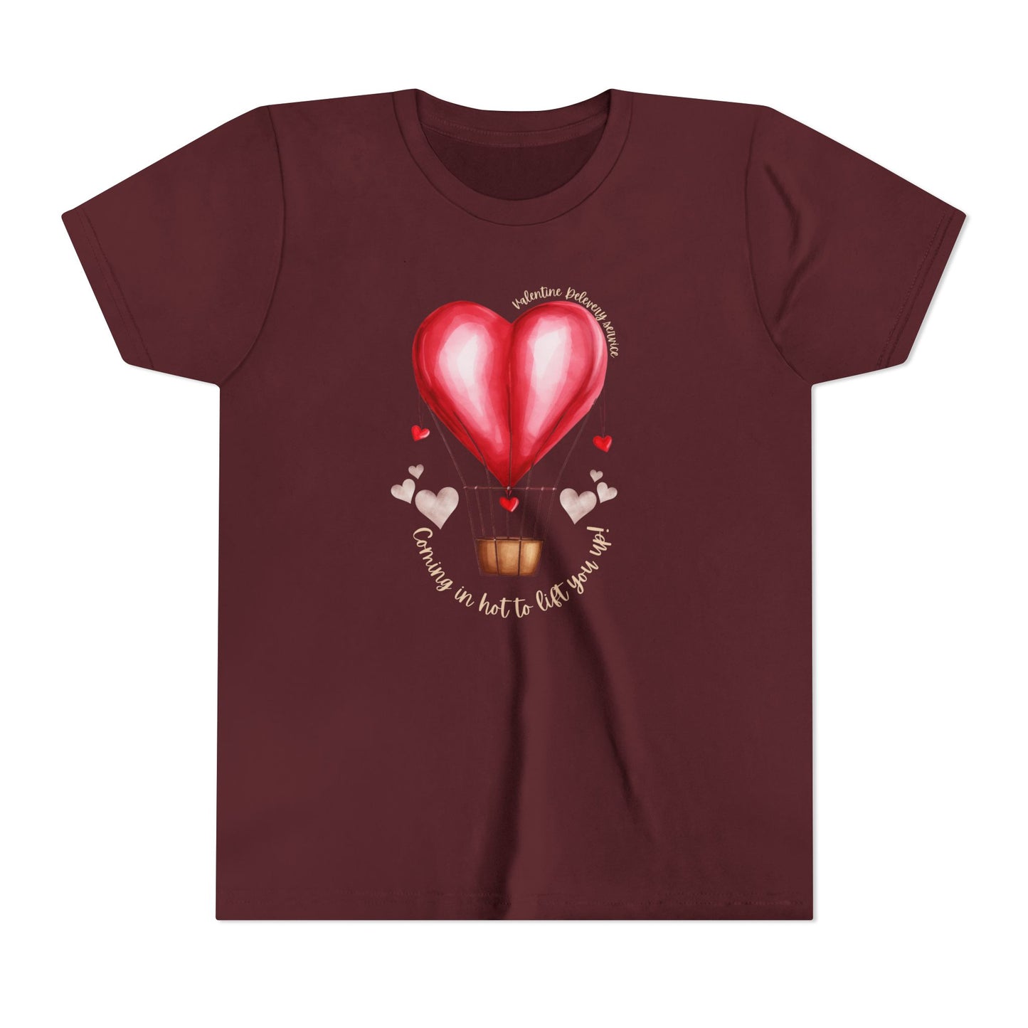 Valentine's Day Hot Air Balloon Youth Tee - Short Sleeve