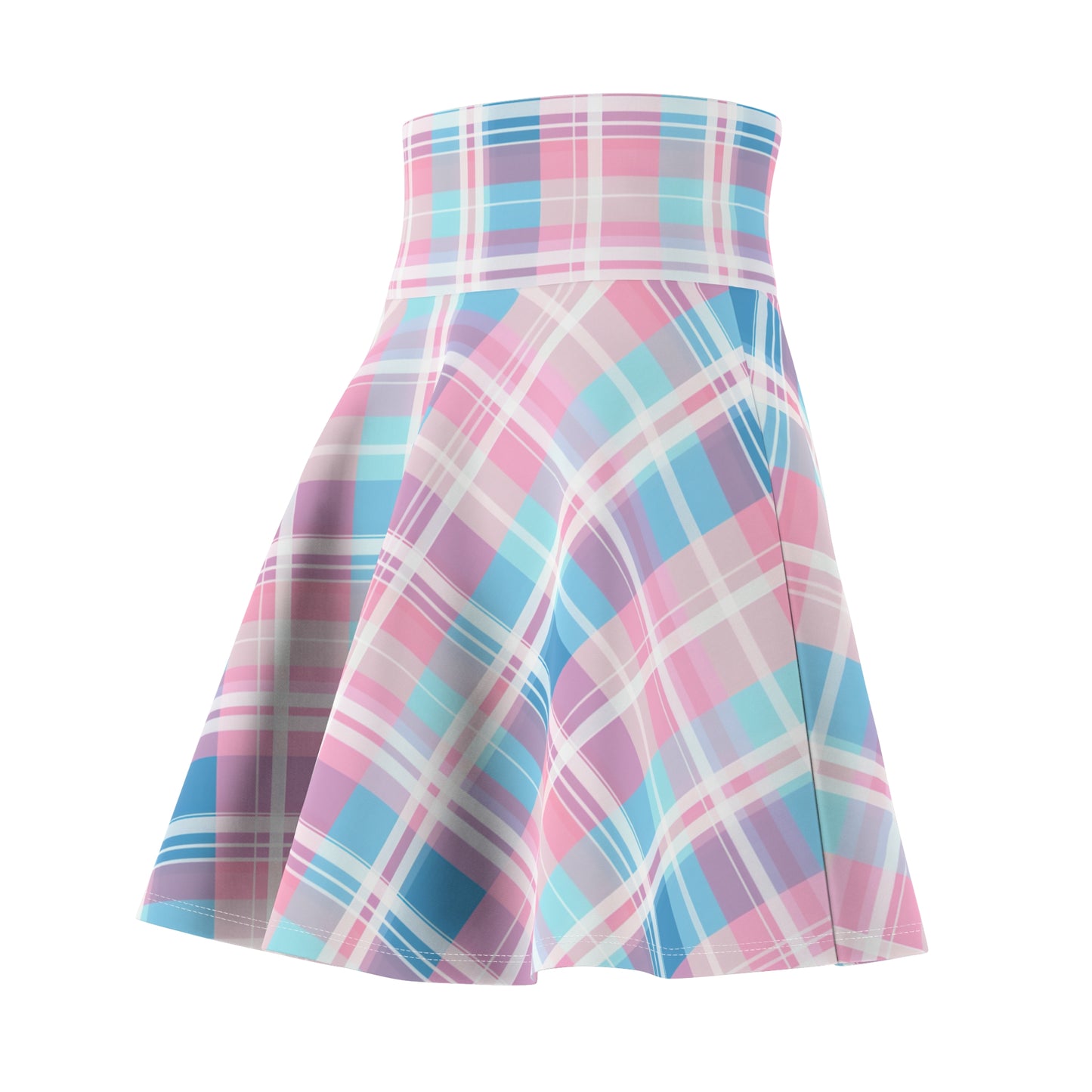 Easter Bunny Tartan Women's Skater Skirt - Cozy and Casual Spring Fashion