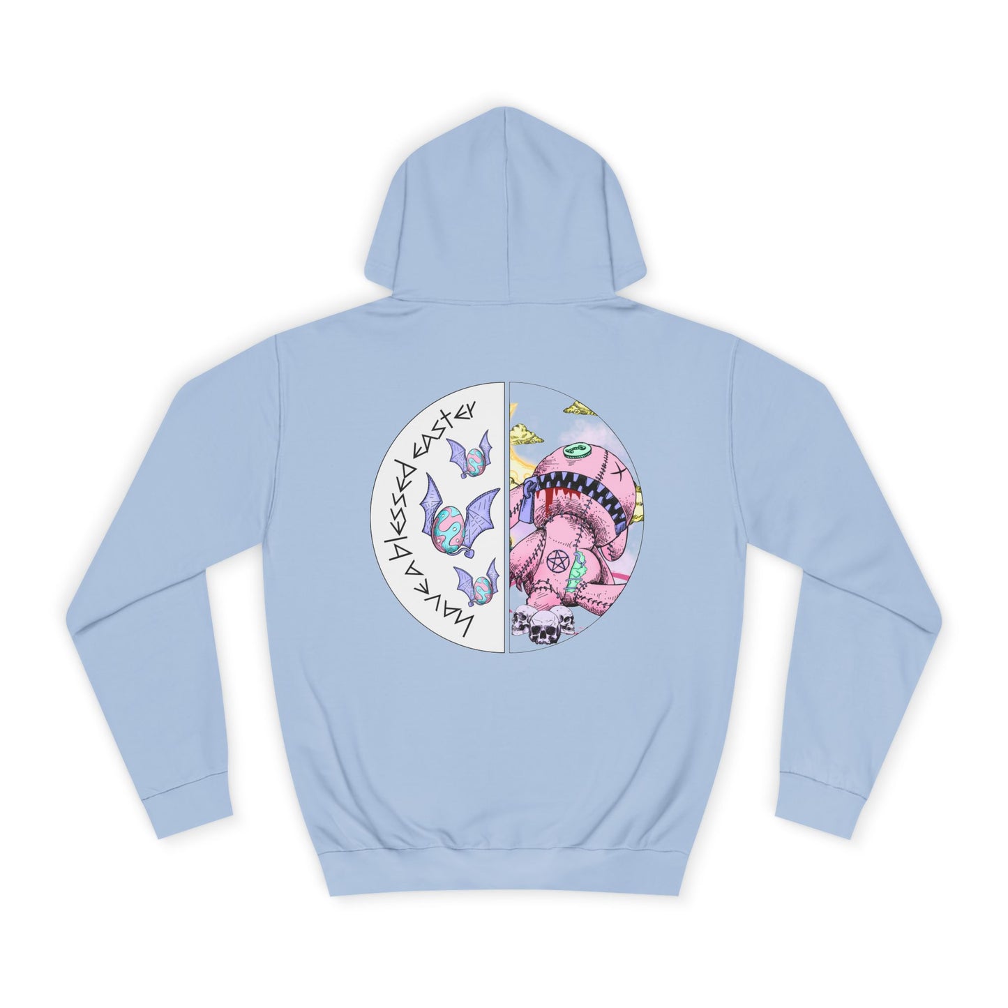 Easter Bunny Voodoo Unisex College Hoodie | Customizable Art | Side Seams for Shape Retention