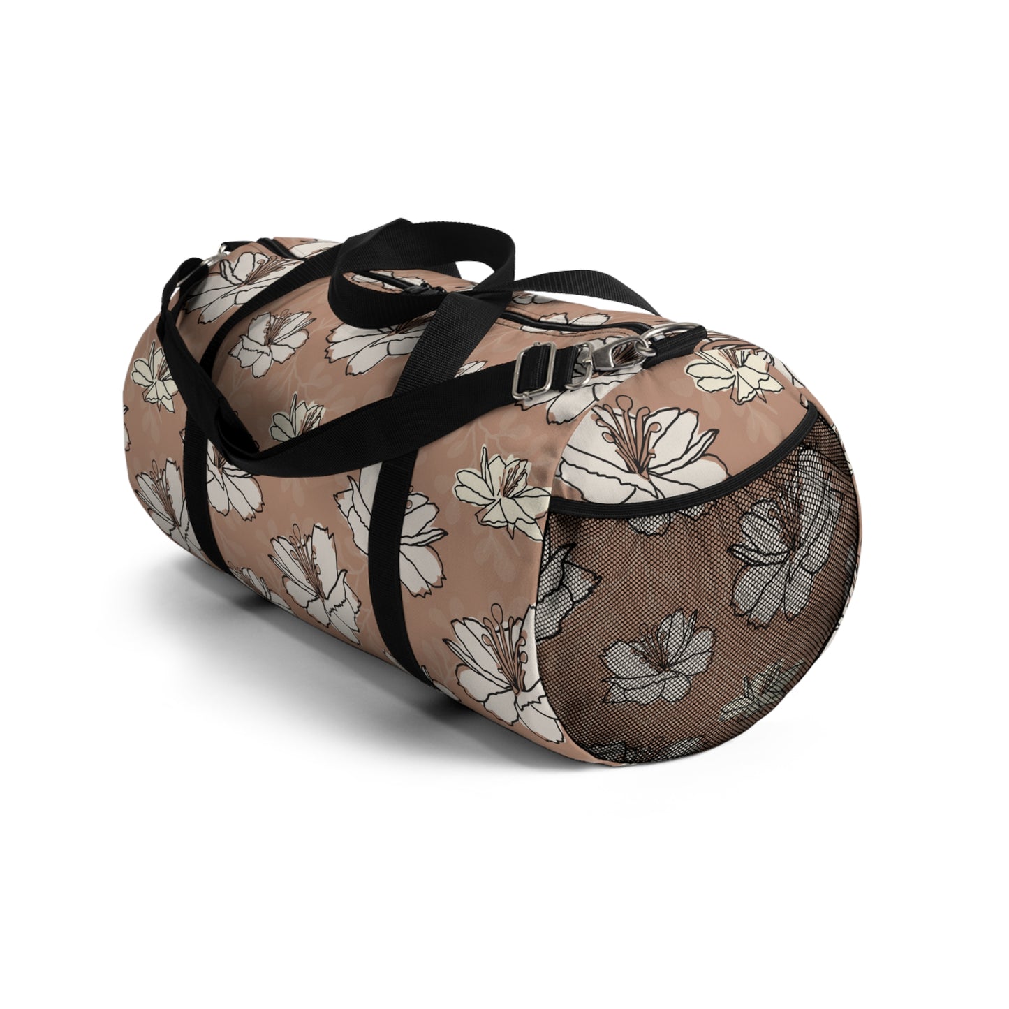 Pink Lily Floral Duffle Bag