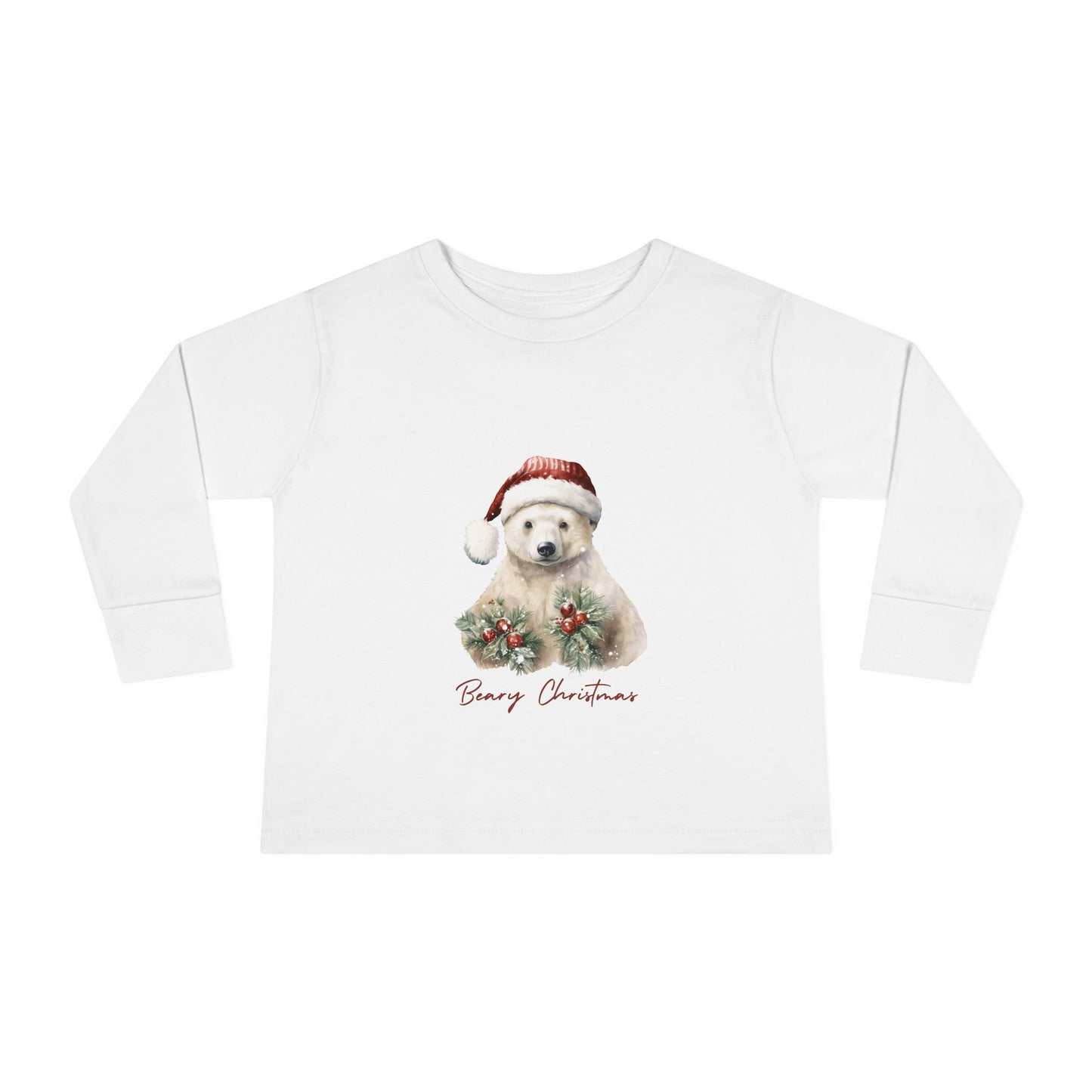 Get Festive for the Holidays with our Polar Bear Beary Christmas Long Sleeve Shirt - Great Gift for Kids