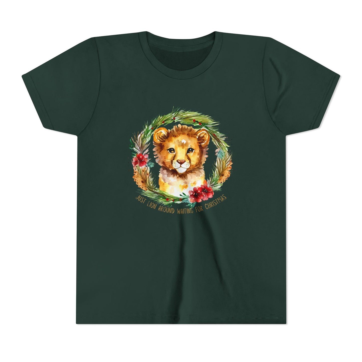 Roar Into the Holiday Season with this Lion-themed Youth Short Sleeve Tee