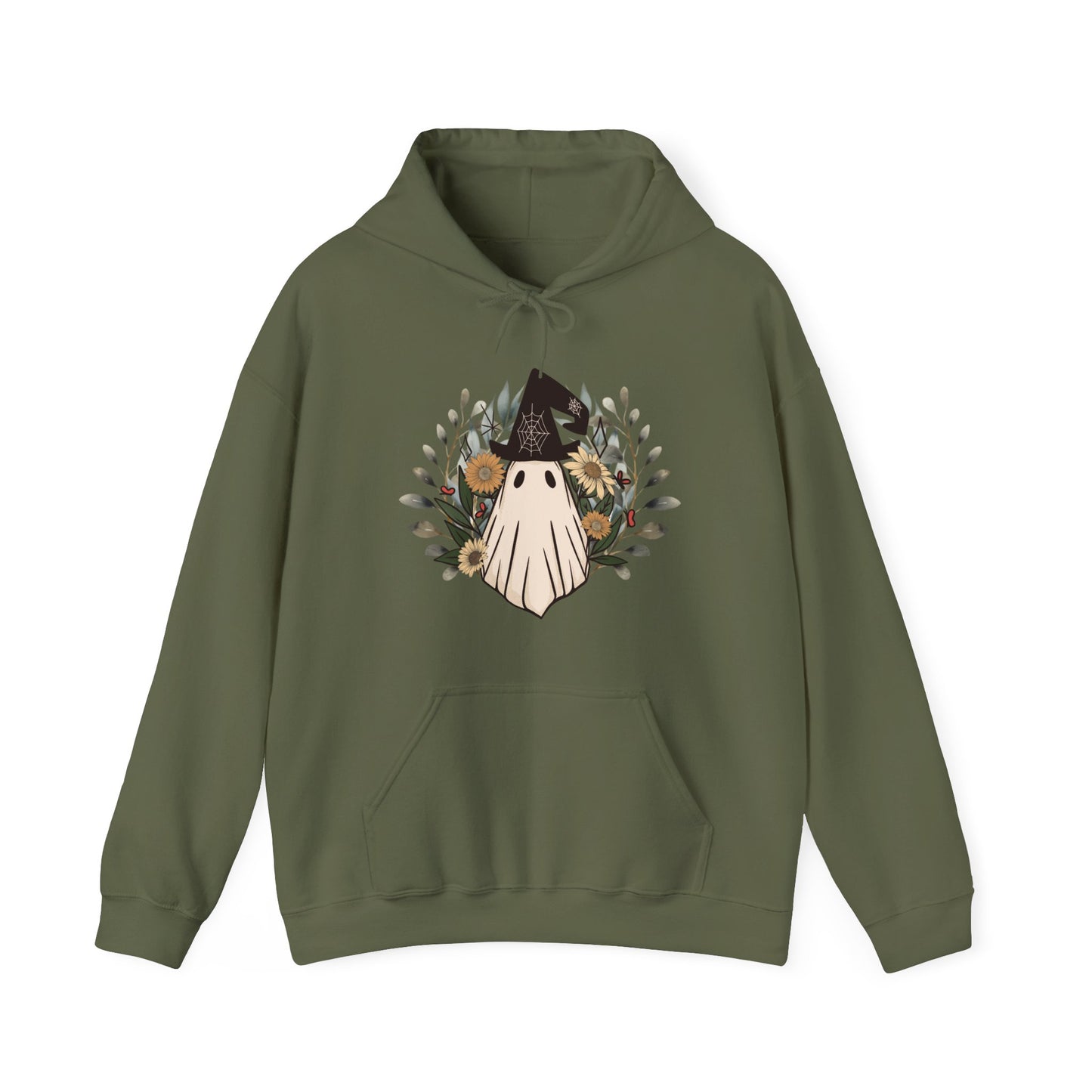 Stay Warm in Style with the Retro Ghost Unisex Heavy Blend™ Hooded Sweatshirt