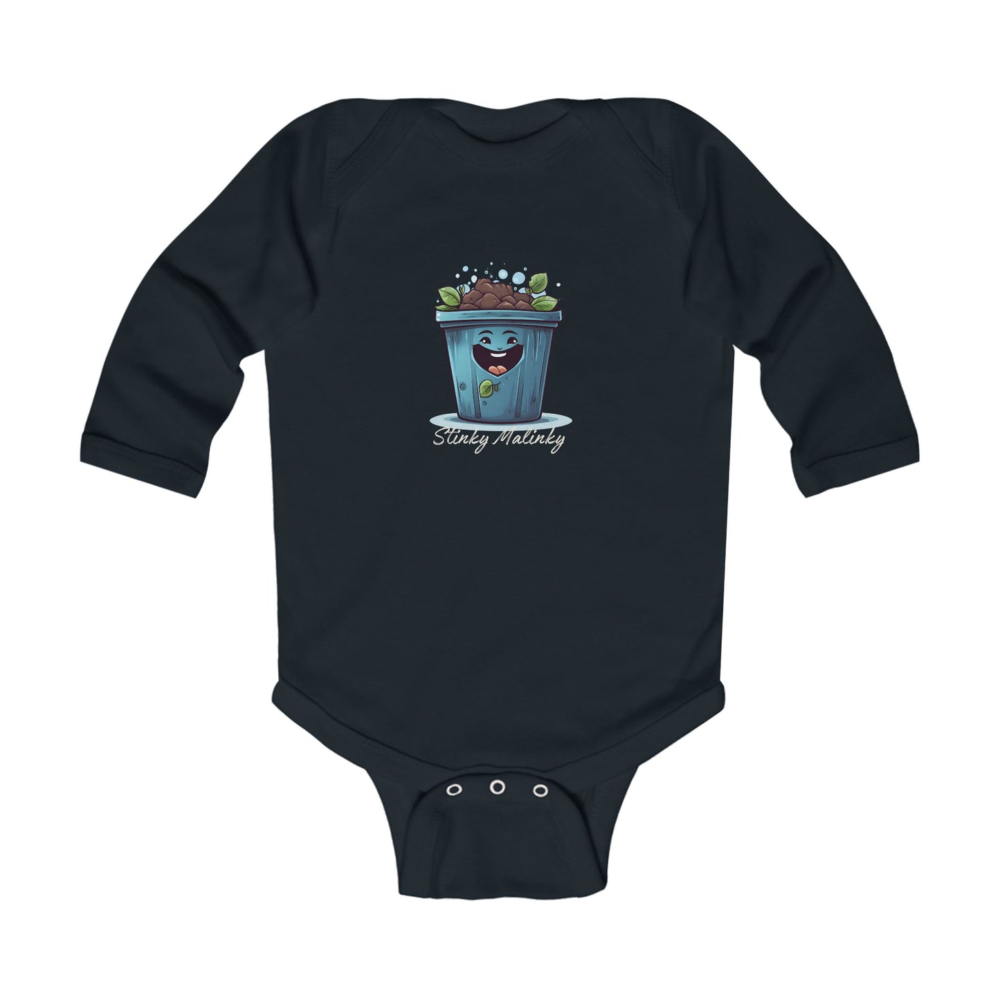 Stinky Malinki Earth Day Humor Infant Long Sleeve Bodysuit