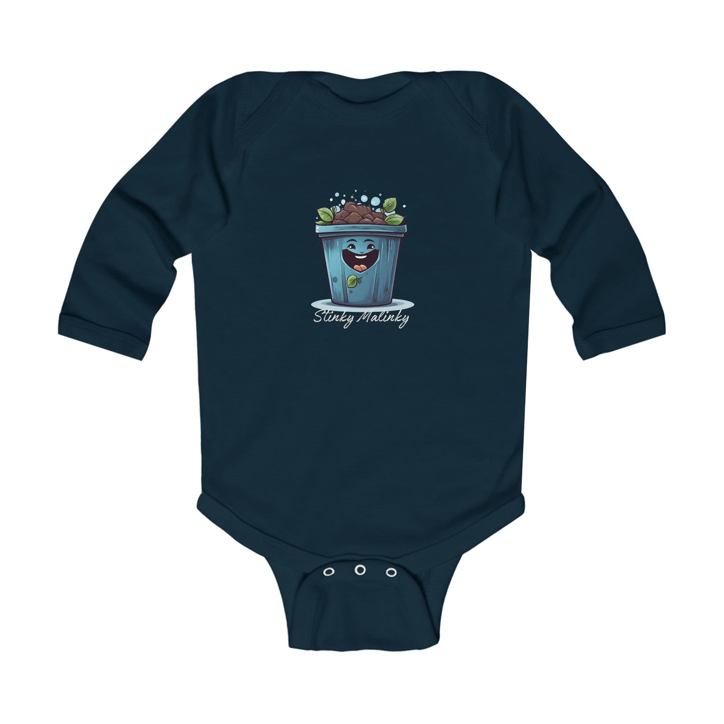 Stinky Malinki Earth Day Humor Infant Long Sleeve Bodysuit