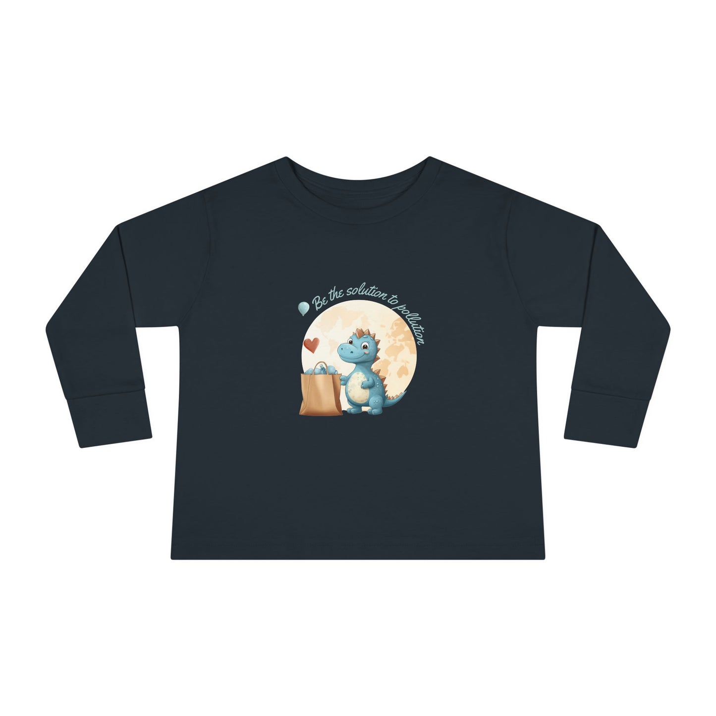 Recycling Dinosaur Love Toddler Long Sleeve Tee – Be the Solution to Pollution!