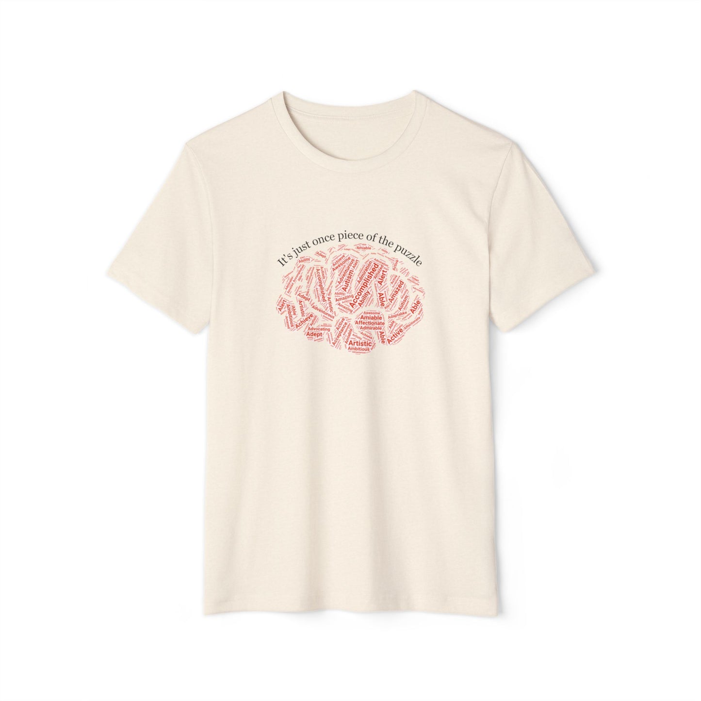 Sustainable Autism Puzzle Tee, Organic Cotton Recycled Polyester Shirt
