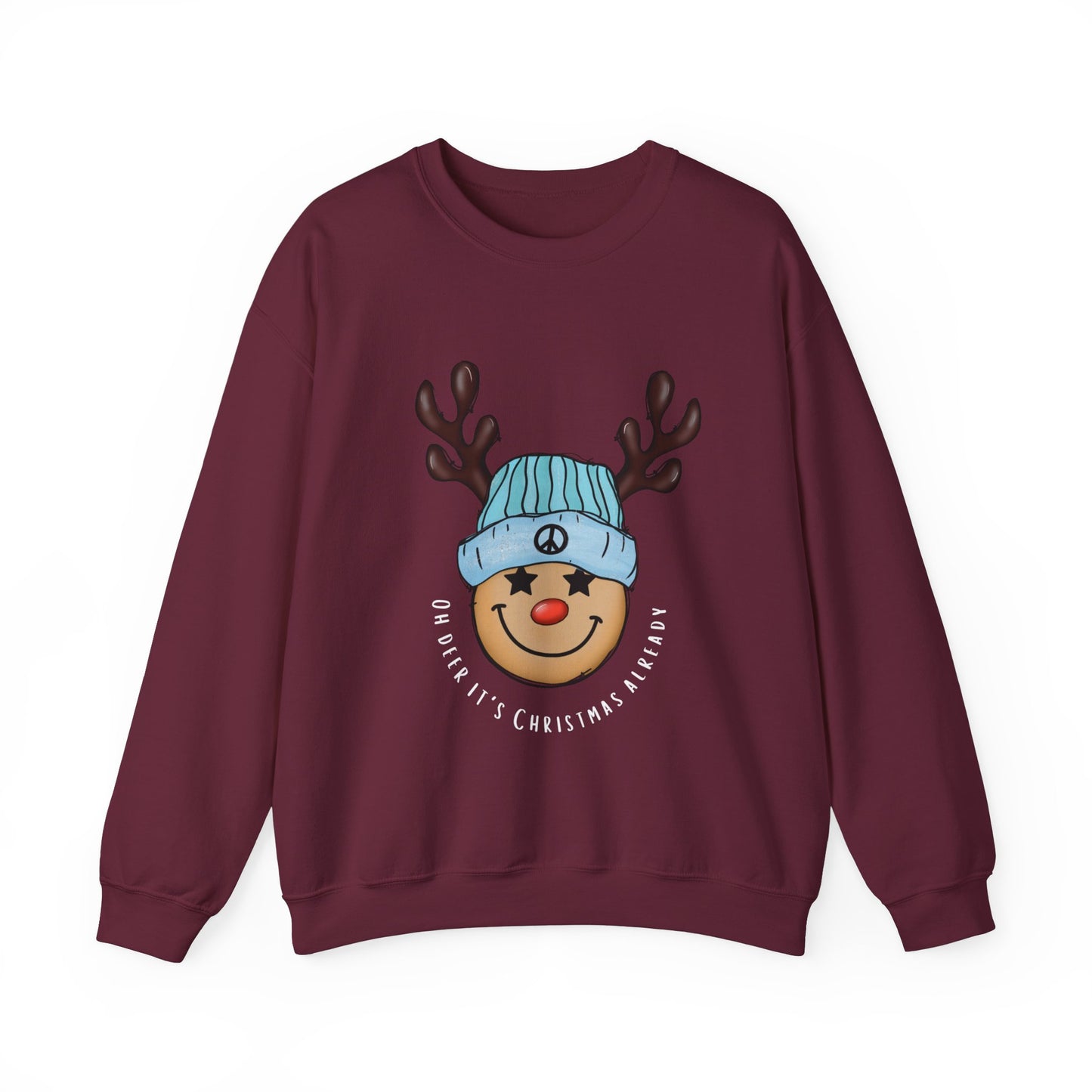 Oh Deer, It's Christmas Already! Unisex Heavy Blend Crewneck Sweatshirt - Cozy Holiday Comfort