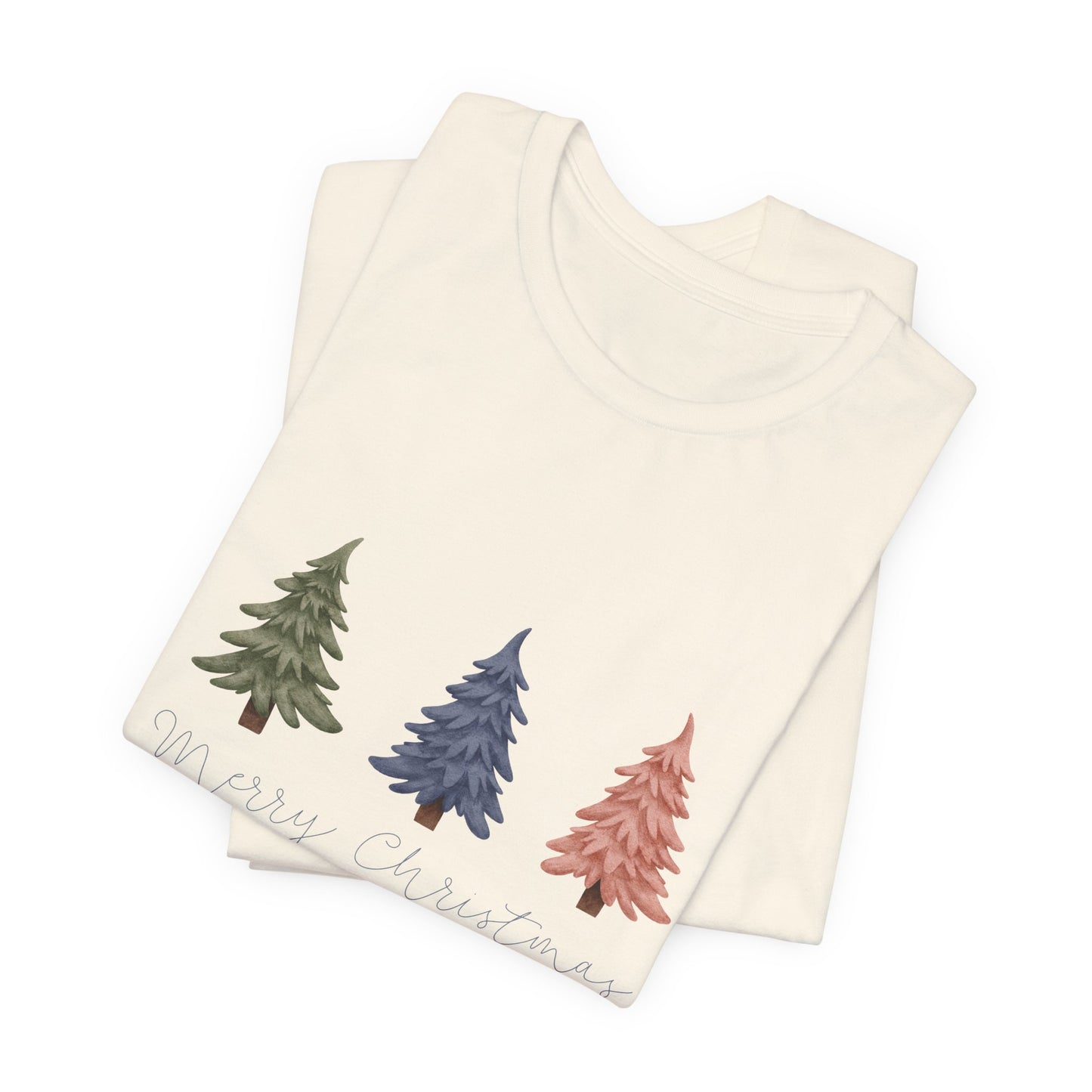Pastel Christmas Trees Tee | Soft Unisex Jersey | Merry Christmas Shirt