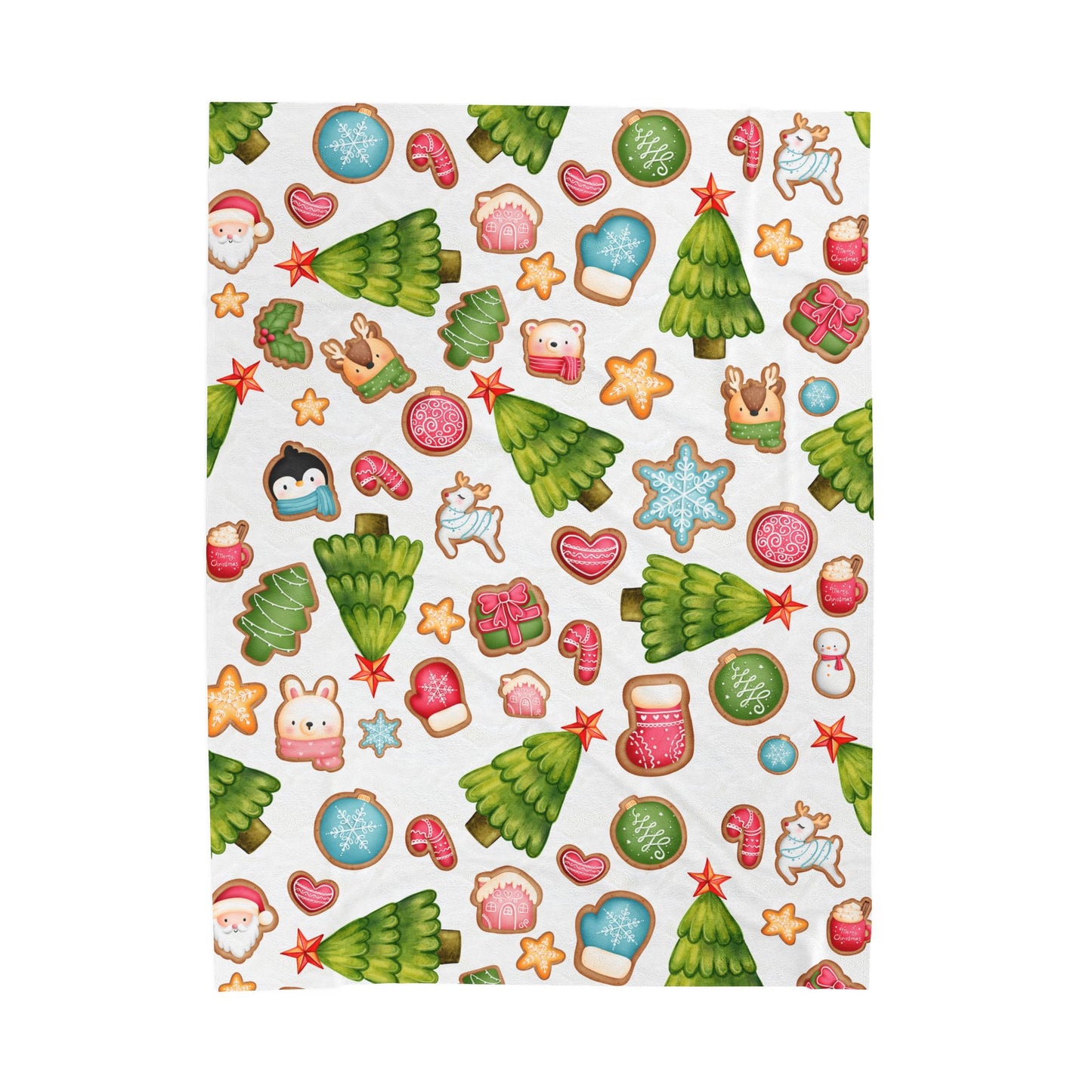 Soft and Warm Velveteen Christmas Cookie Blanket for Kids - Add a Personal Touch - Perfect Holiday Gift