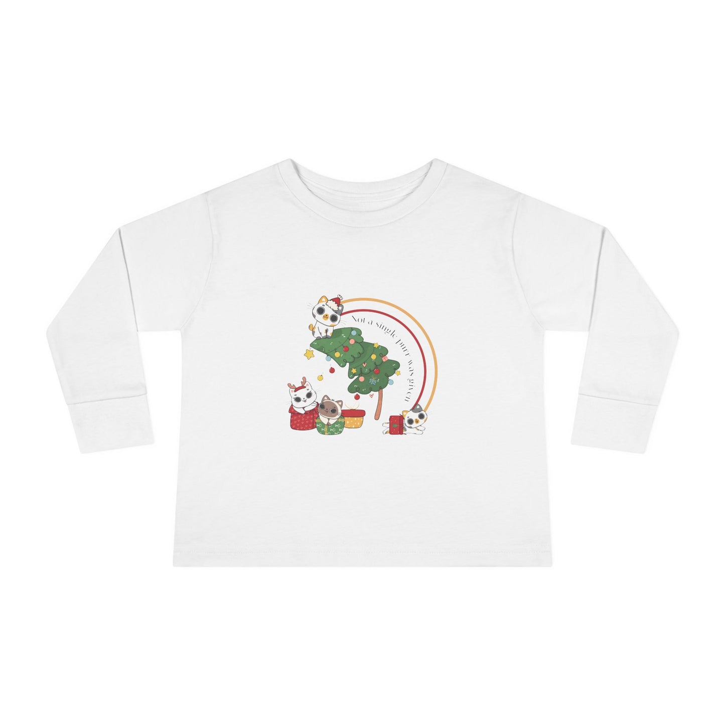 Crazy Christmas Cat Youth Long Sleeve Tee - Holiday Kids Fashion