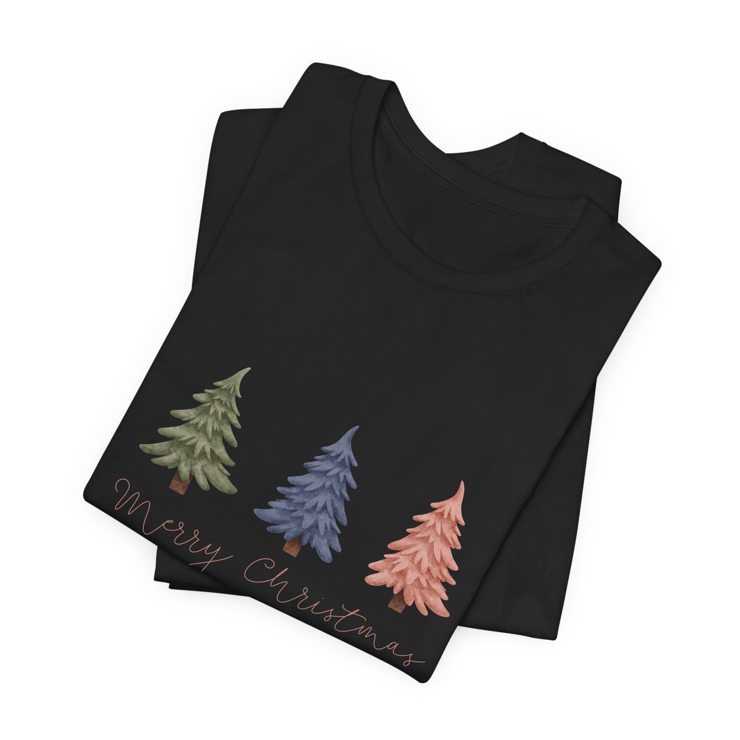 Pastel Christmas Trees Tee | Soft Unisex Jersey | Merry Christmas Shirt