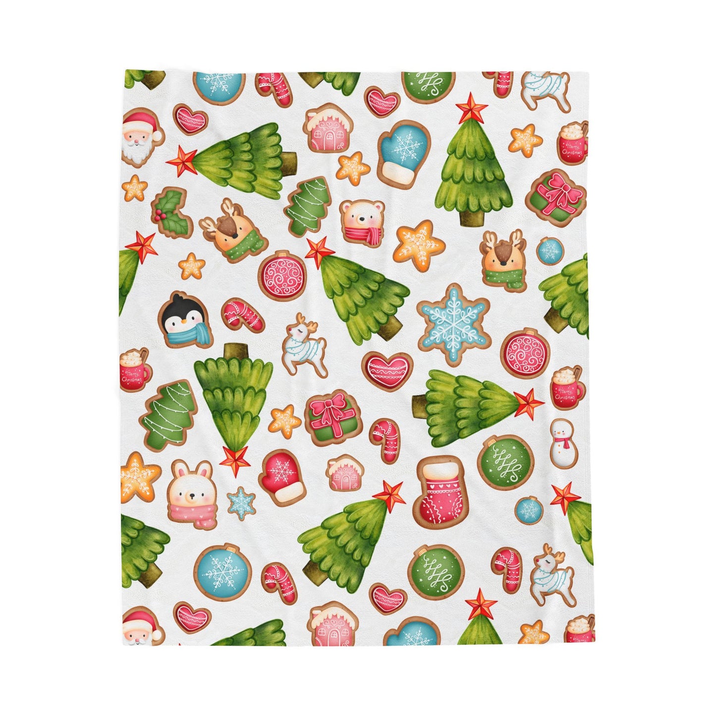 Soft and Warm Velveteen Christmas Cookie Blanket for Kids - Add a Personal Touch - Perfect Holiday Gift