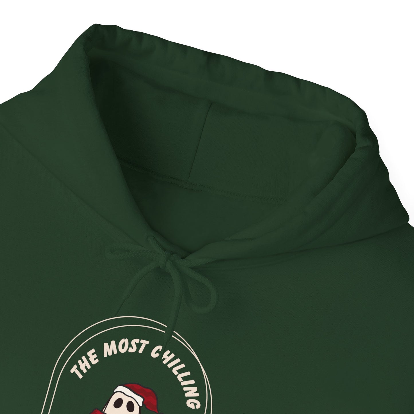 Stay Cozy this Winter with our Retro Ghost Unisex Heavy Blend Hooded Sweatshirt - Plush, Soft, and Warm with Holiday Spirit