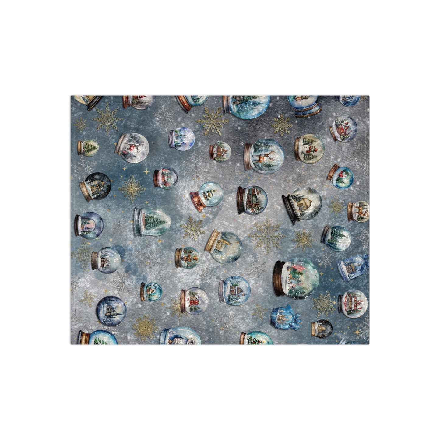 Vintage Christmas Vibes: Snow Globe Adult Crushed Velvet Blanket for Cozy Holidays