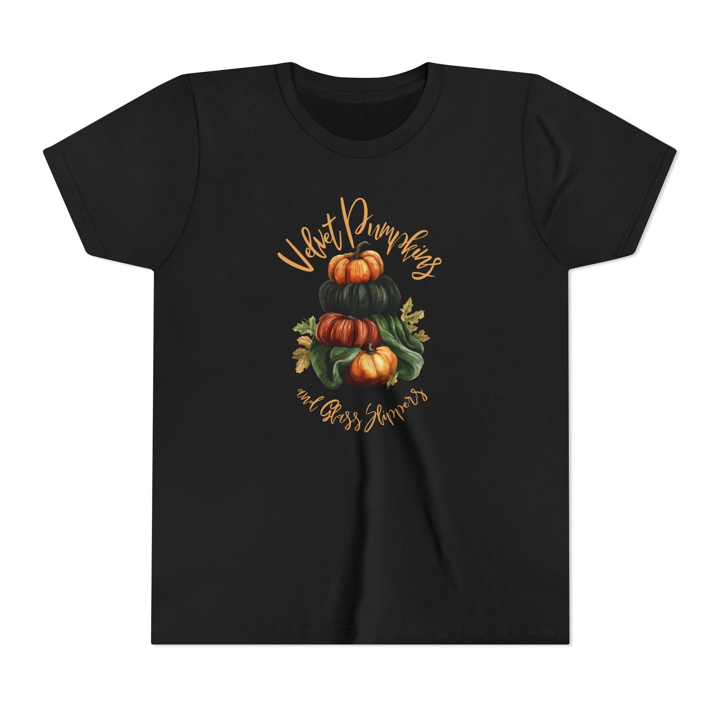 Velvet Pumpkins Youth Tee - Short Sleeve Halloween Shirt