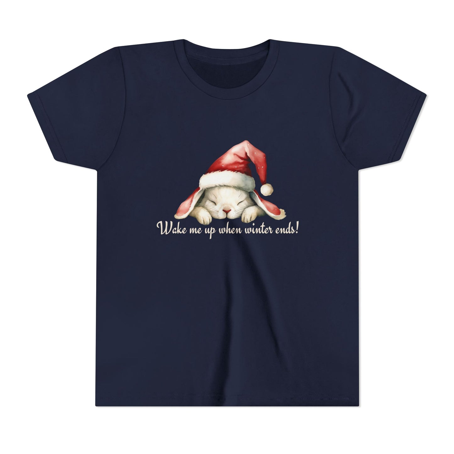 Adorable Santa Bunny Youth Tee for Christmas - Perfect Gift for Kids