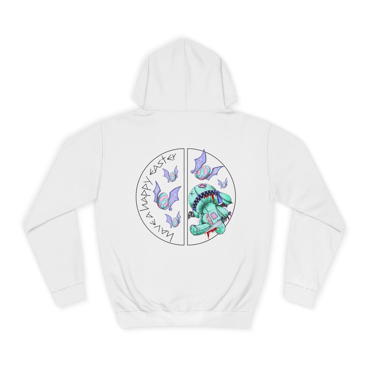 Skeleton Easter Bunny Unisex College Hoodie | Custom Art Sweatshirt | Multiple Colors Available
