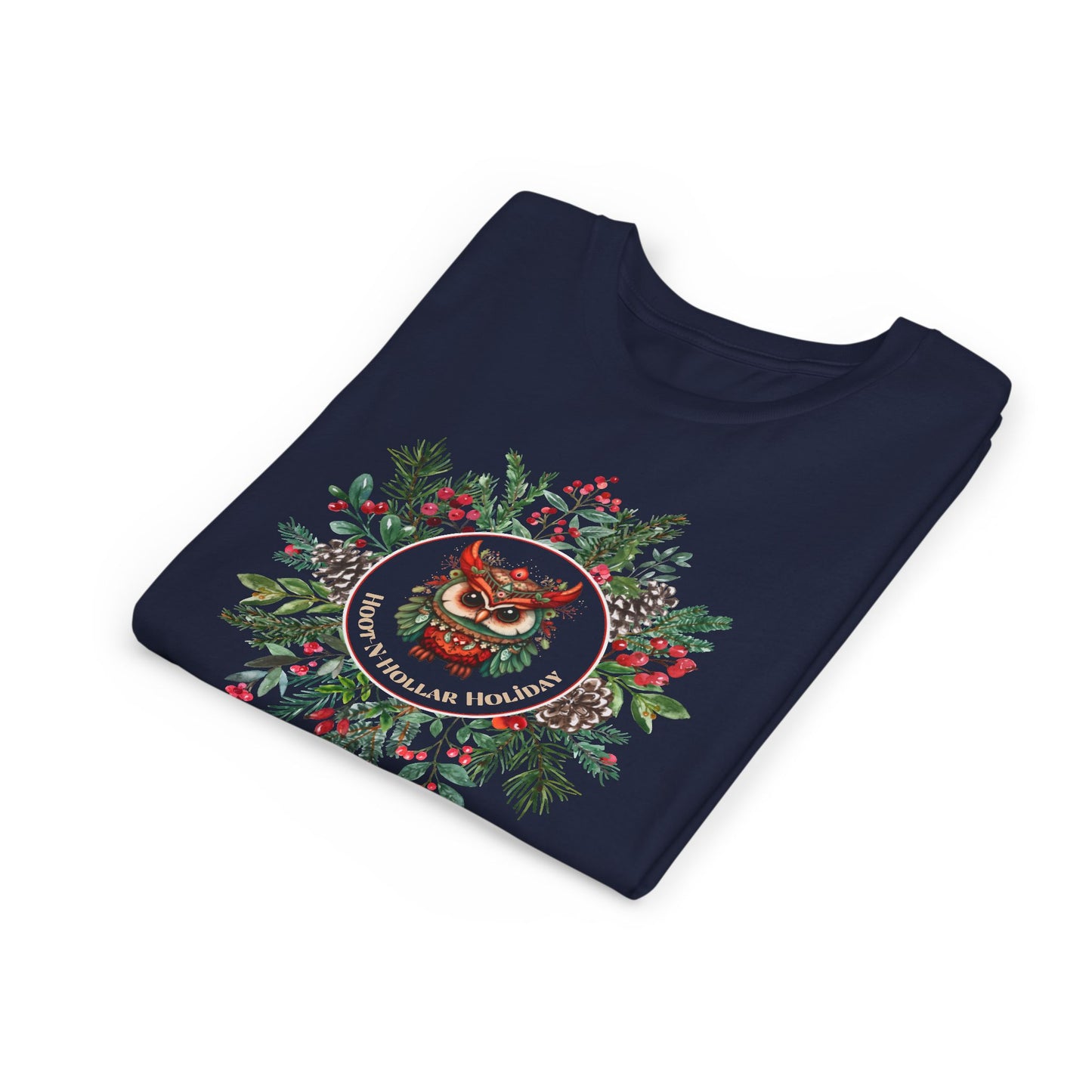 Get Festive with our Hoot N Holler Holiday Youth Short Sleeve Tee - Sustainable & Stylish