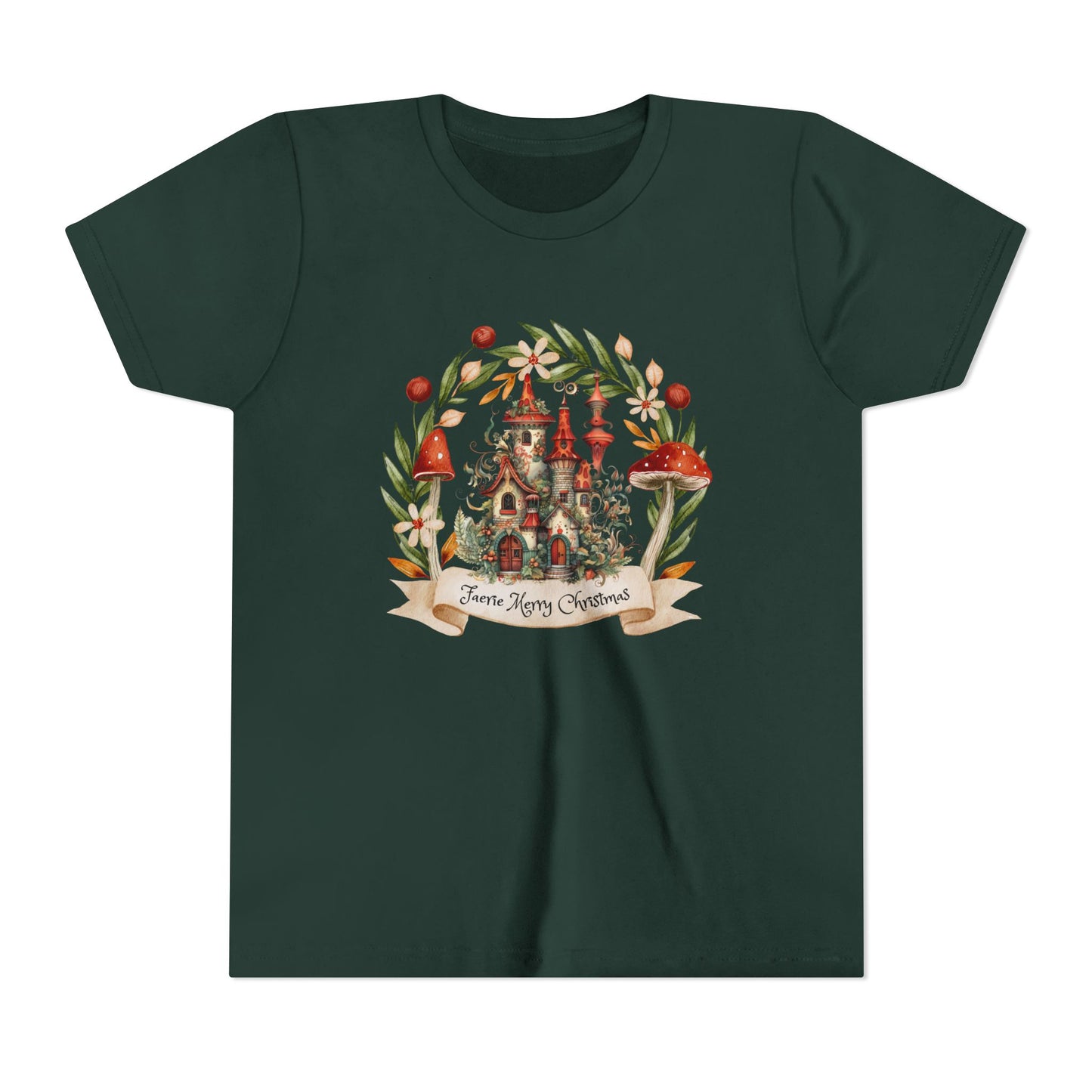 Kids' Fearie Merry Christmas Tee: Lightweight & Soft Short Sleeve Shirt with Custom Design