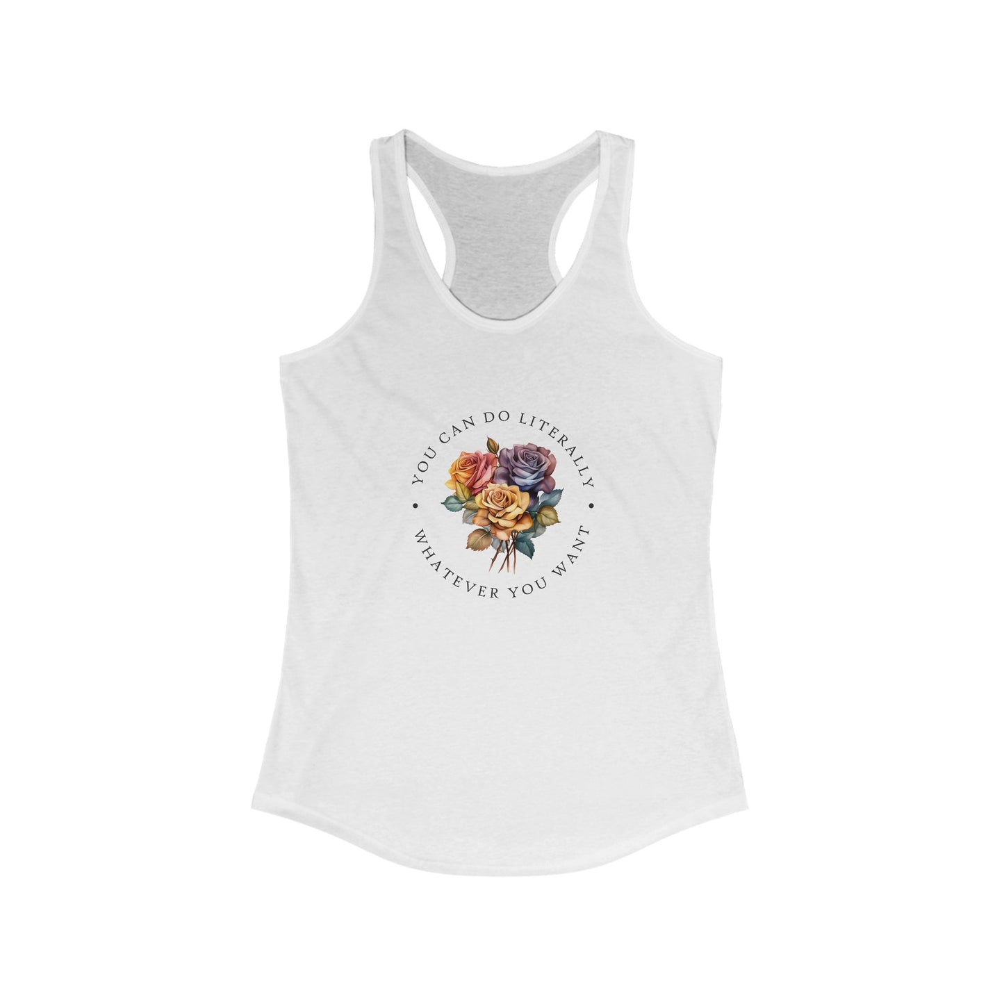 Colorful Floral Rainbow Racerback Tank - High-Quality Print, Perfect for Any Woman