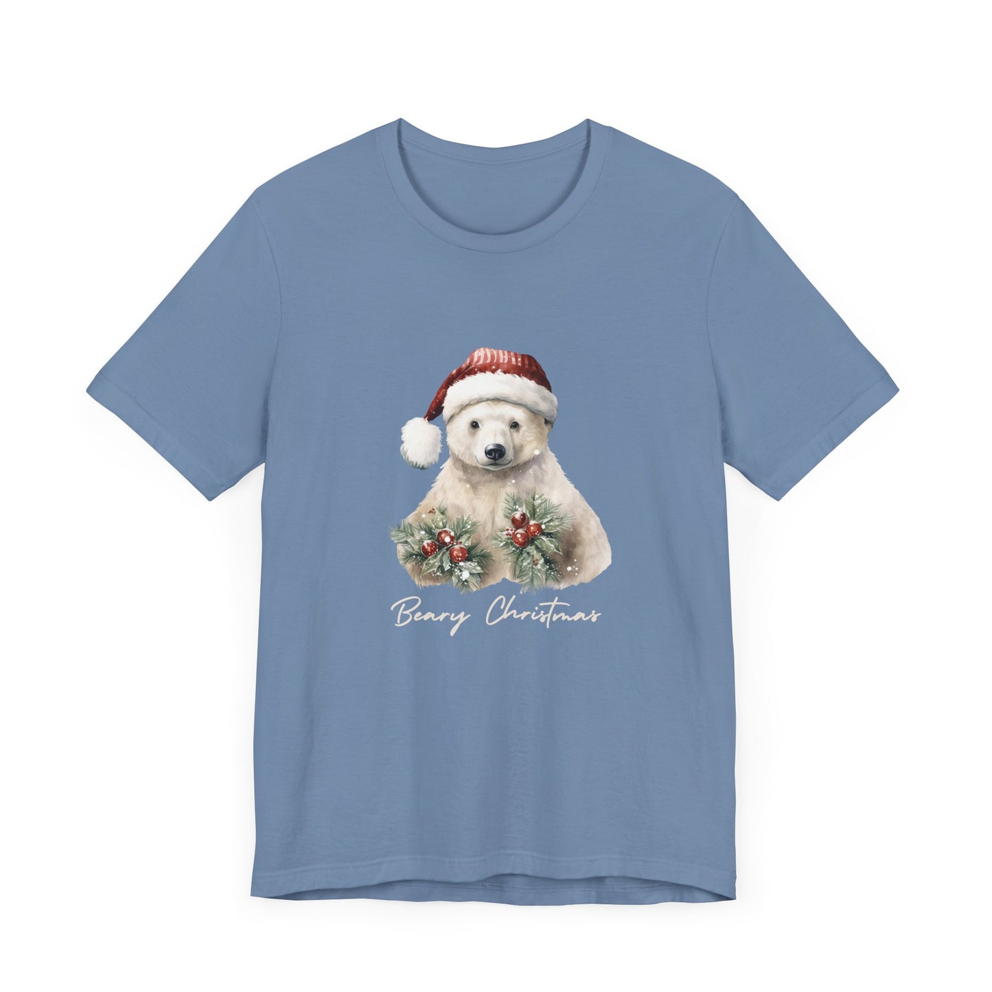 Christmas Polar Bear Tee - Cozy Unisex Holiday Shirt, Quality Print, Sustainable Fabric