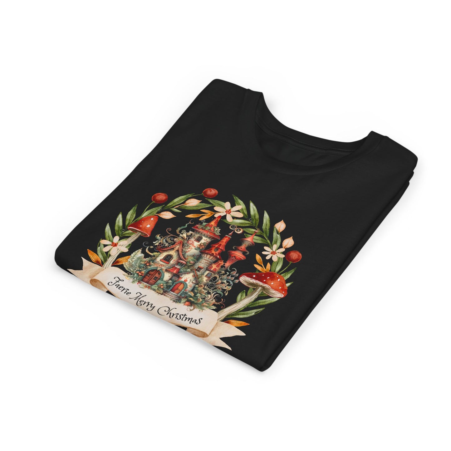 Kids' Fearie Merry Christmas Tee: Lightweight & Soft Short Sleeve Shirt with Custom Design