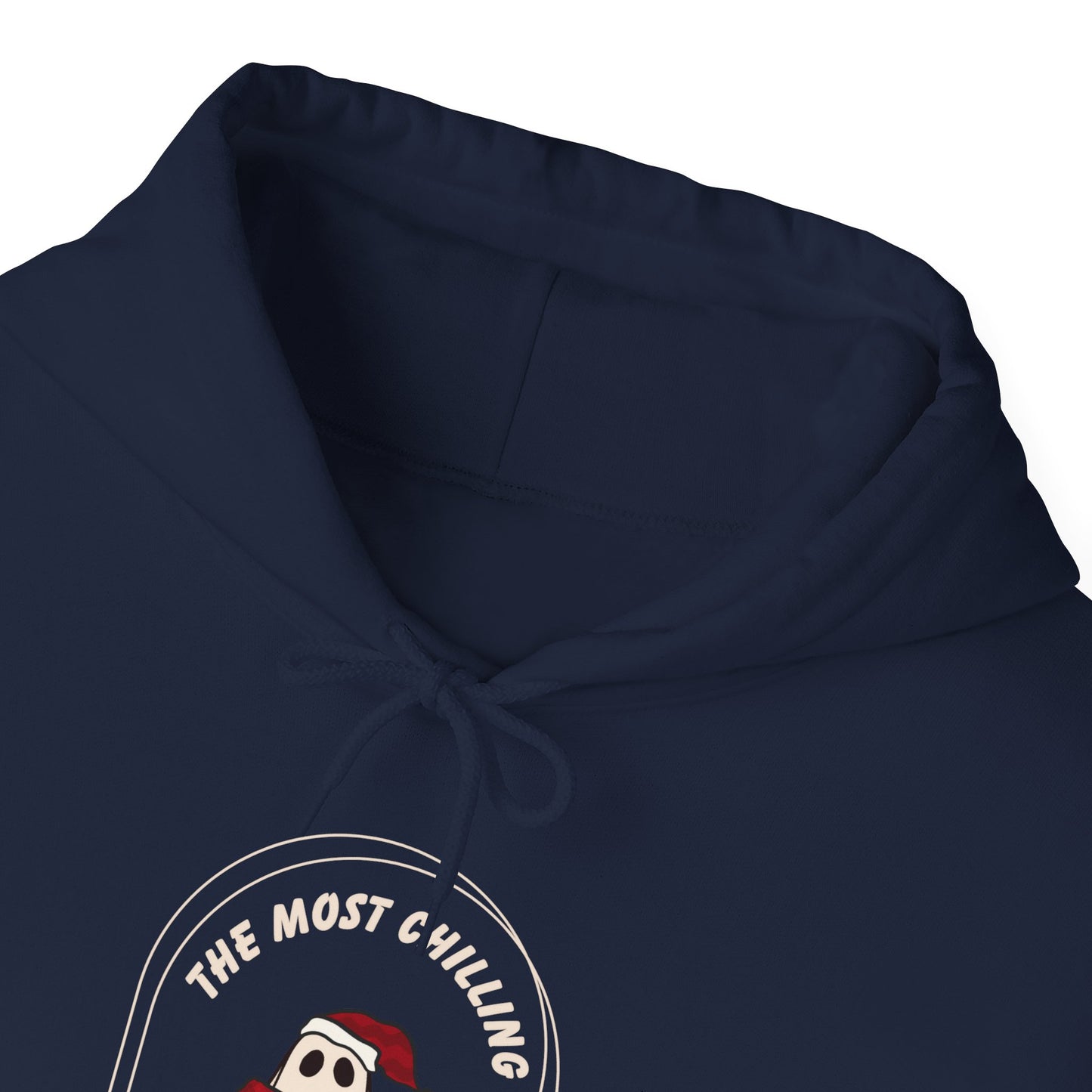 Stay Cozy this Winter with our Retro Ghost Unisex Heavy Blend Hooded Sweatshirt - Plush, Soft, and Warm with Holiday Spirit