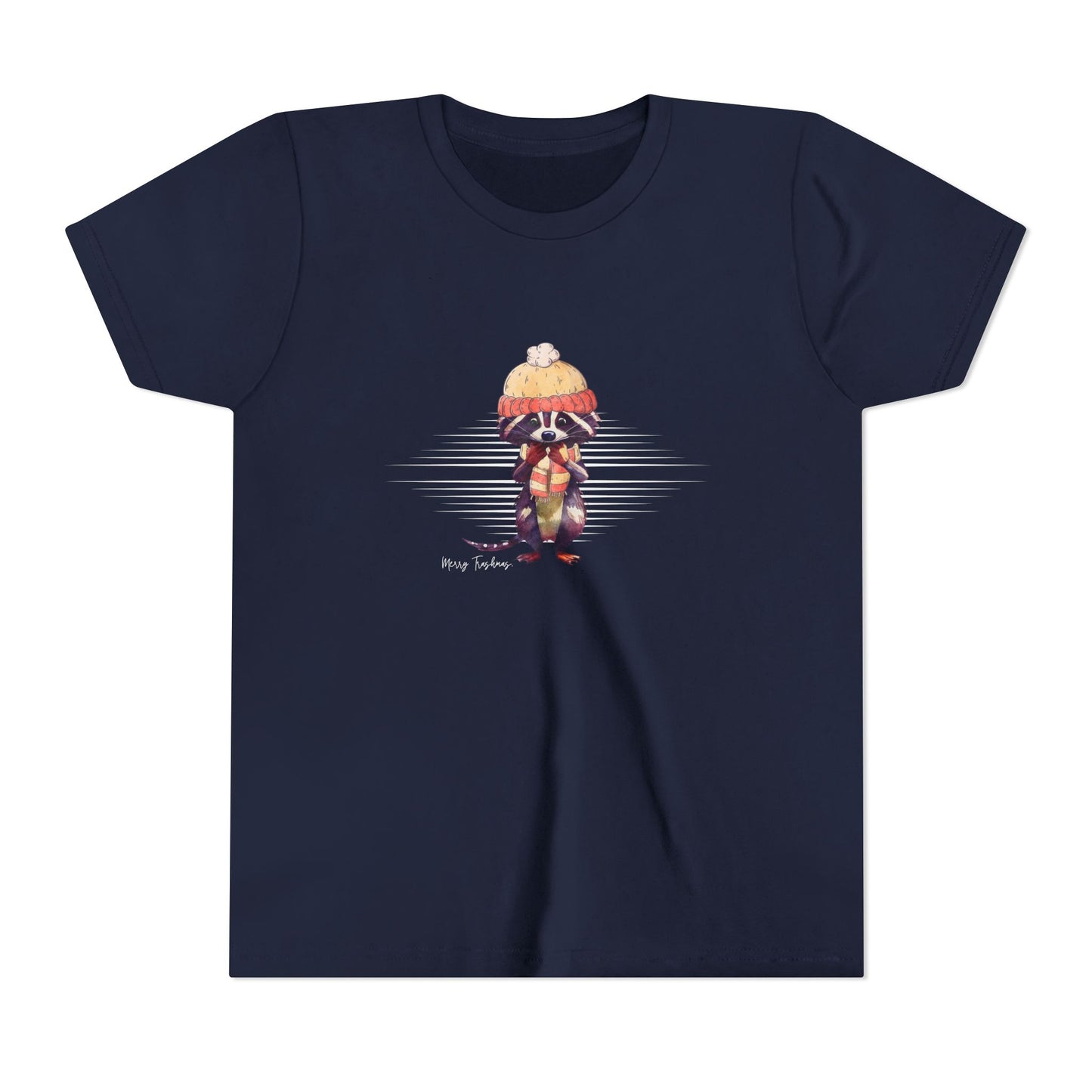 Merry Trashmas Raccoon Youth Short Sleeve Tee - Perfect for Cold Weather!