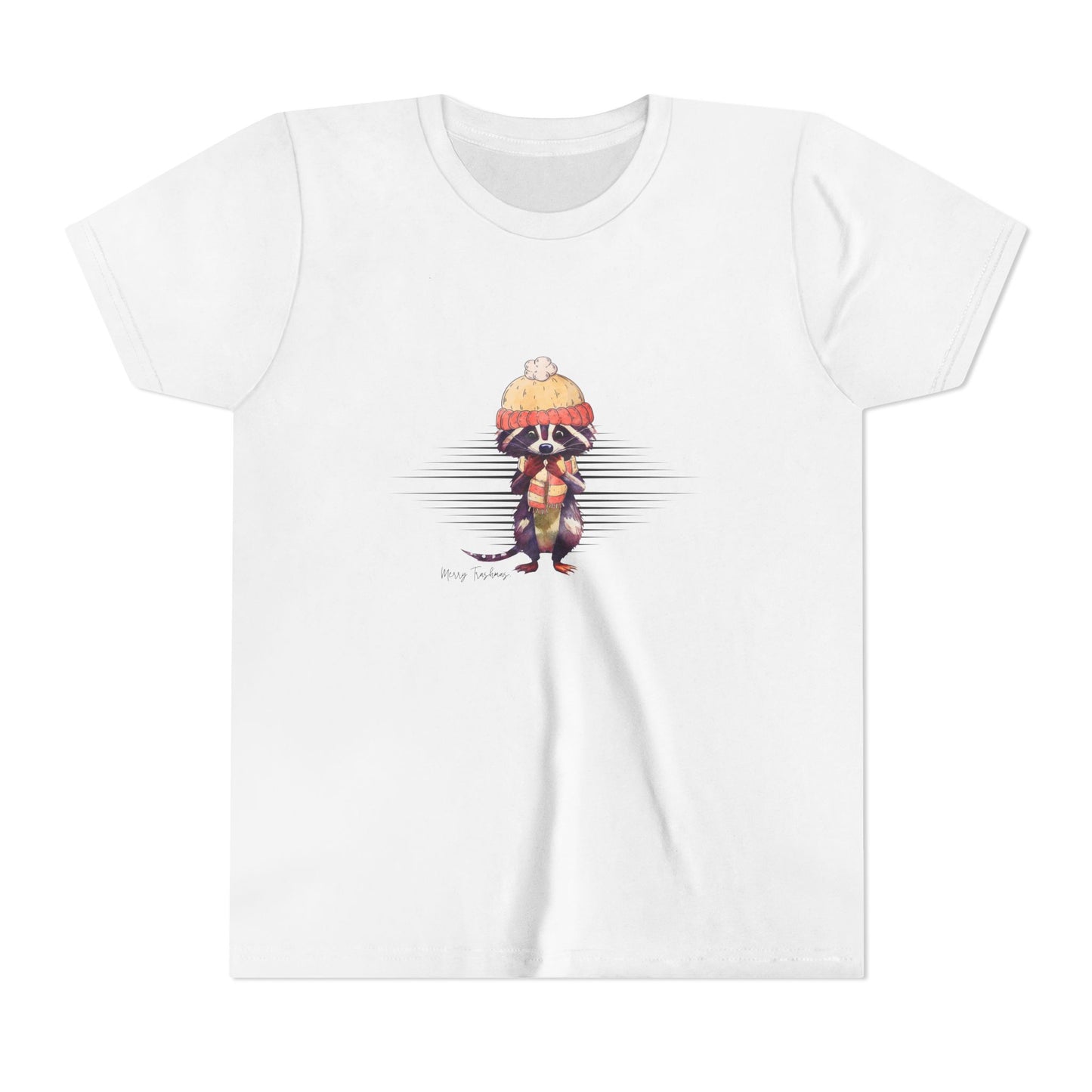 Merry Trashmas Raccoon Youth Short Sleeve Tee - Perfect for Cold Weather!