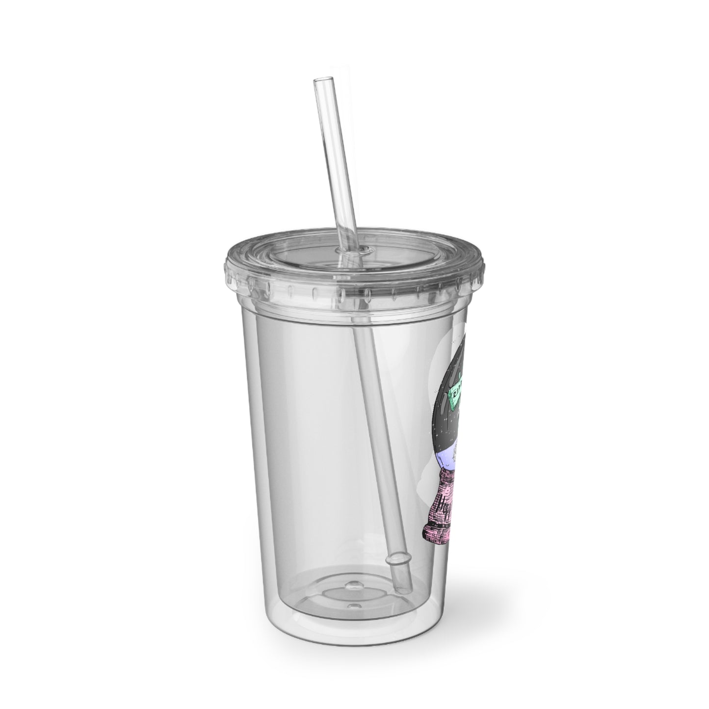 Easter Snowglobe Skeleton Bunny Acrylic Cup - Suave Style for On-the-Go Beverages