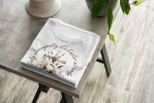 Floral Cross Holly Shmagoally Easter T-Shirt | Unisex Jersey Tee for Active & Leisure Wear