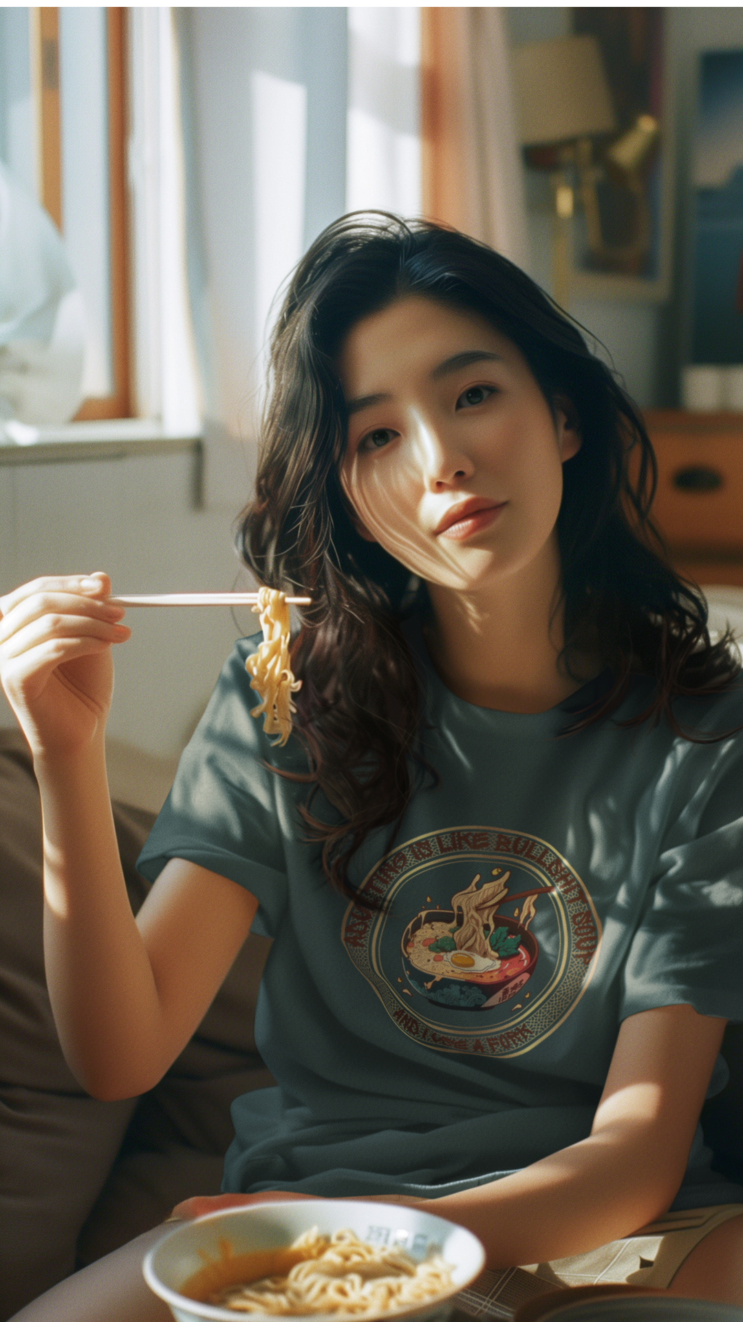 Anime Ramen Sushi Tee | Unisex Soft Cotton Shirt for Anime Fans | Lightweight & Breathable