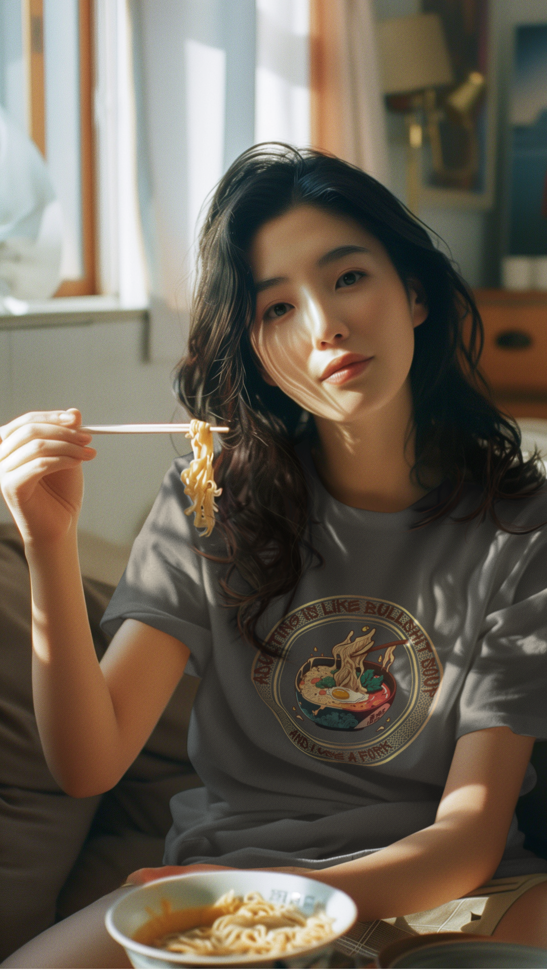 Anime Ramen Sushi Tee | Unisex Soft Cotton Shirt for Anime Fans | Lightweight & Breathable