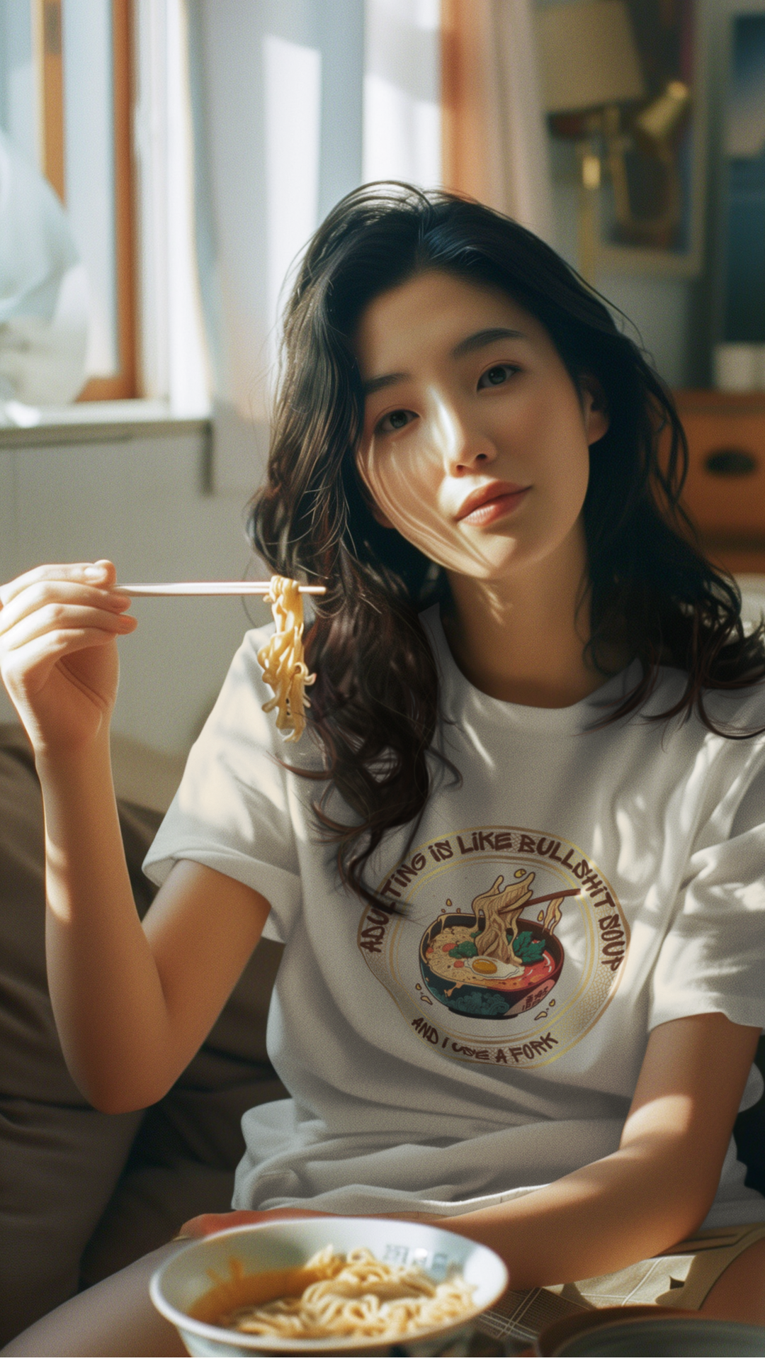 Anime Ramen Sushi Tee | Unisex Soft Cotton Shirt for Anime Fans | Lightweight & Breathable