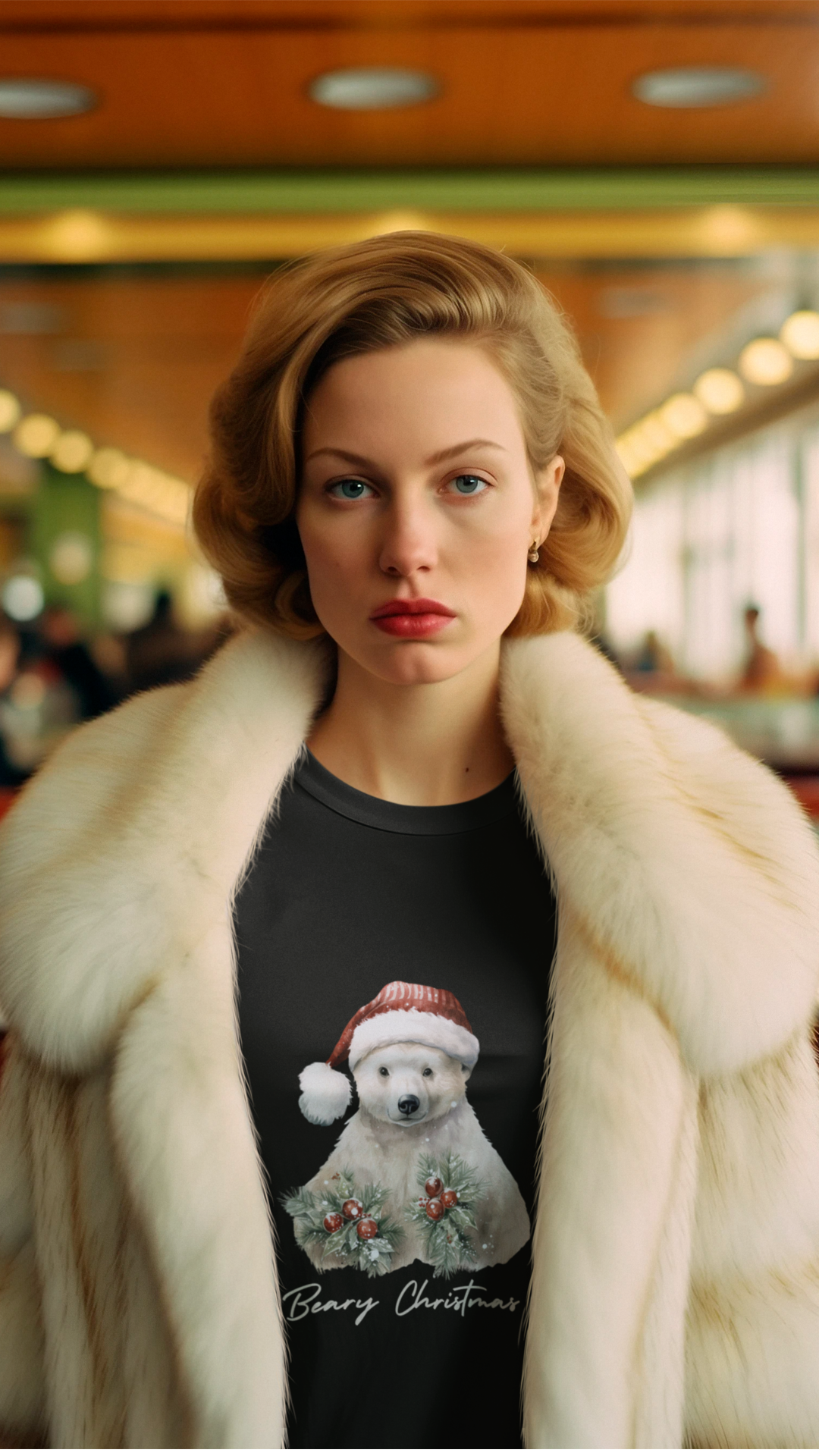 Christmas Polar Bear Tee - Cozy Unisex Holiday Shirt, Quality Print, Sustainable Fabric