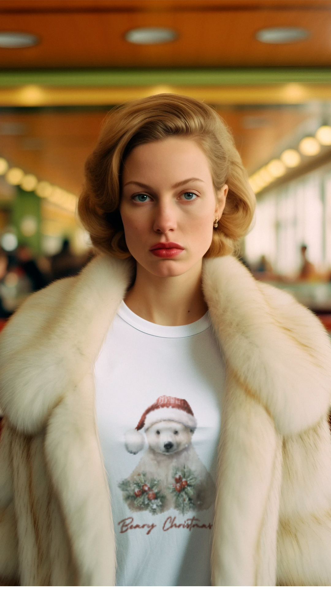 Christmas Polar Bear Tee - Cozy Unisex Holiday Shirt, Quality Print, Sustainable Fabric