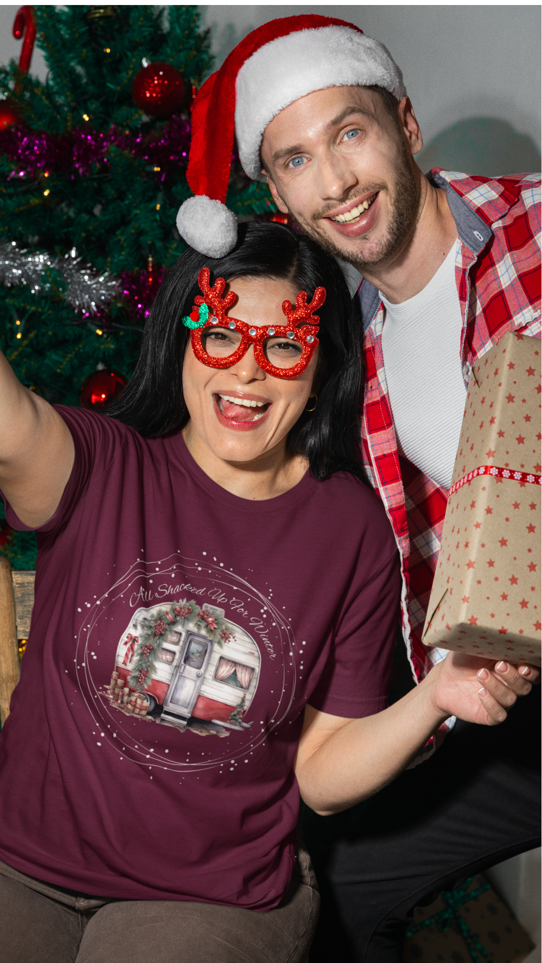 Cozy Campers' Christmas Tee | Soft Cotton T-Shirt | Unique Holiday Gift