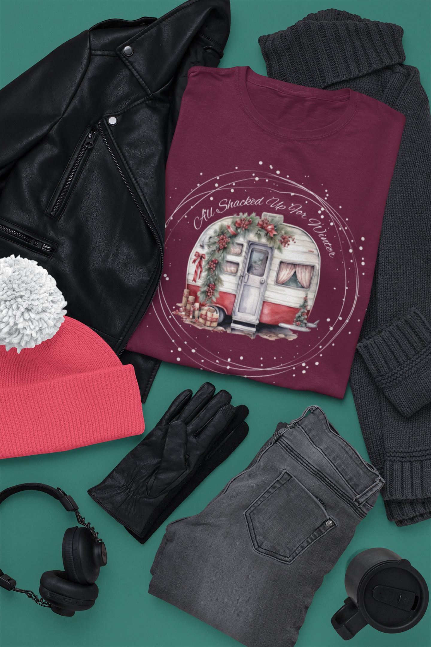 Cozy Campers' Christmas Tee | Soft Cotton T-Shirt | Unique Holiday Gift