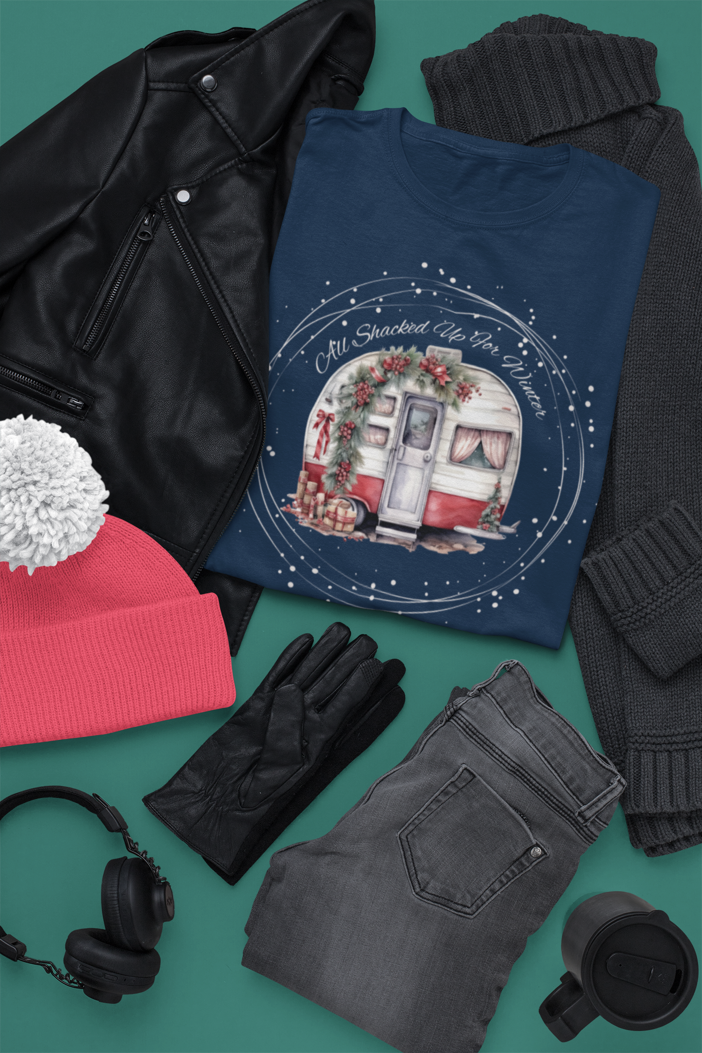 Cozy Campers' Christmas Tee | Soft Cotton T-Shirt | Unique Holiday Gift