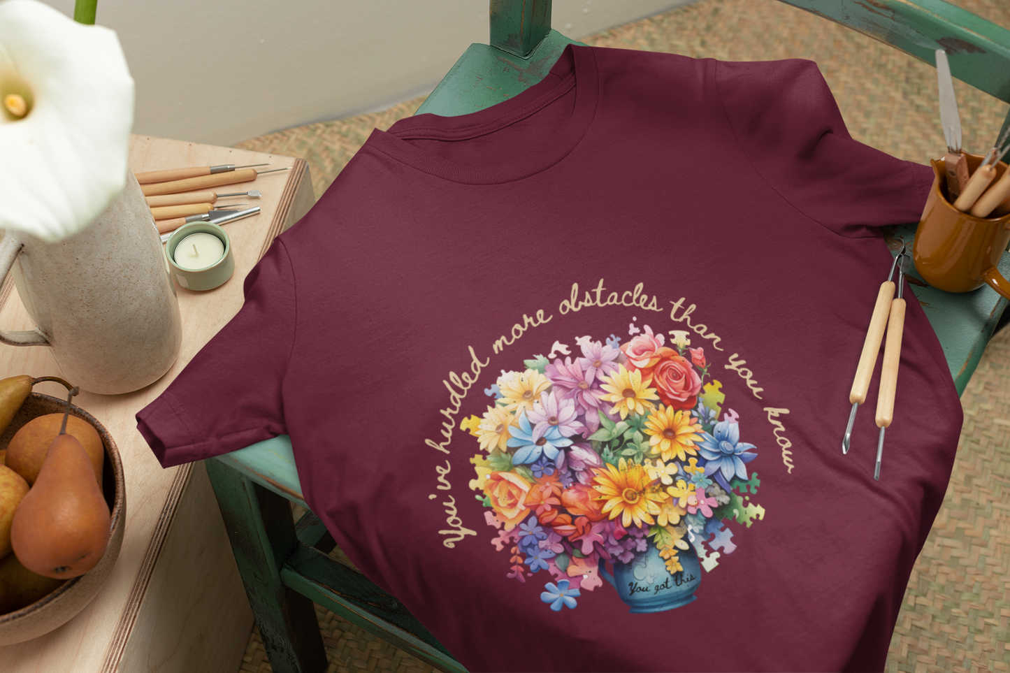 Colorful Flowers Empowerment Message | Bella Canvas Unisex Jersey Tee