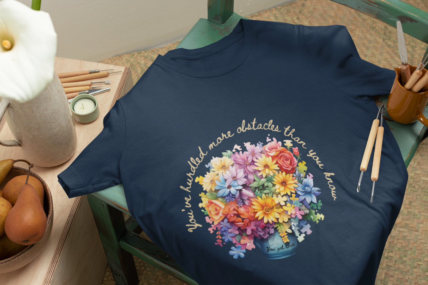 Colorful Flowers Empowerment Message | Bella Canvas Unisex Jersey Tee