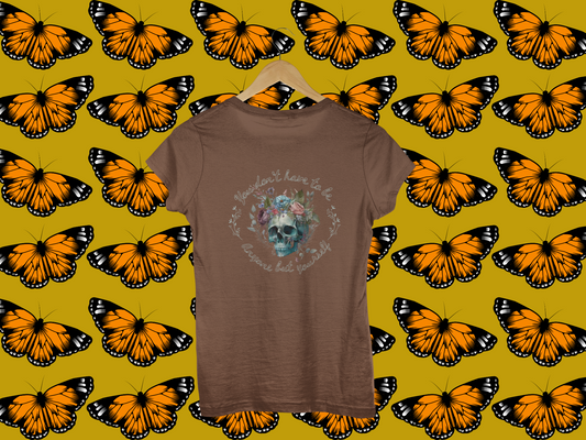 Skull and Floral Unisex Tee | Self-Love Shirt for All | Soft Cotton Blend