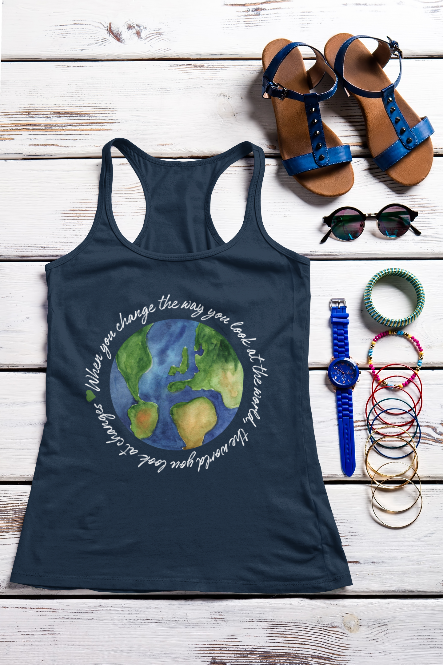 Eco-Friendly Earth Day Tank - Women's Lightweight Racerback for Active Living