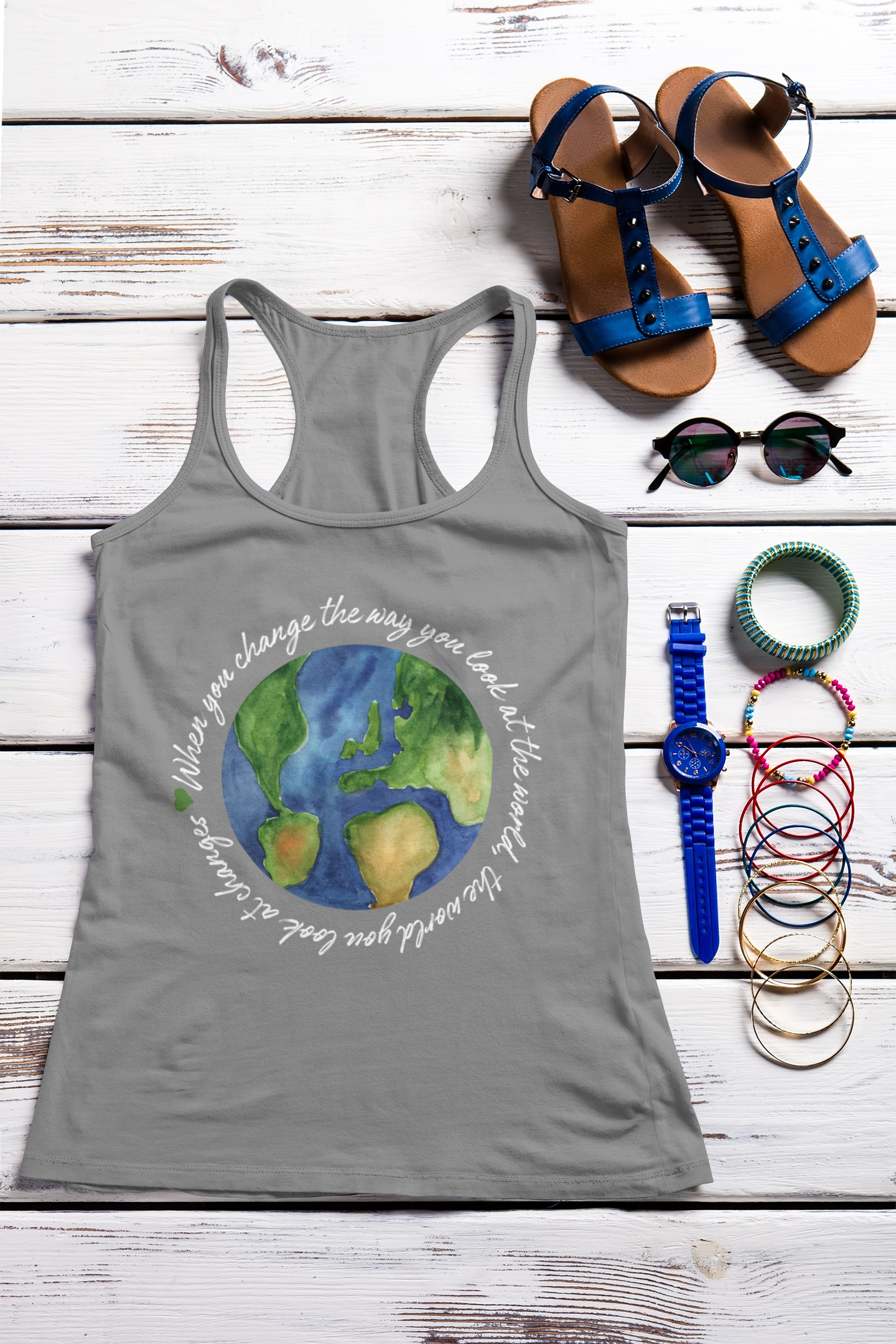 Eco-Friendly Earth Day Tank - Women's Lightweight Racerback for Active Living